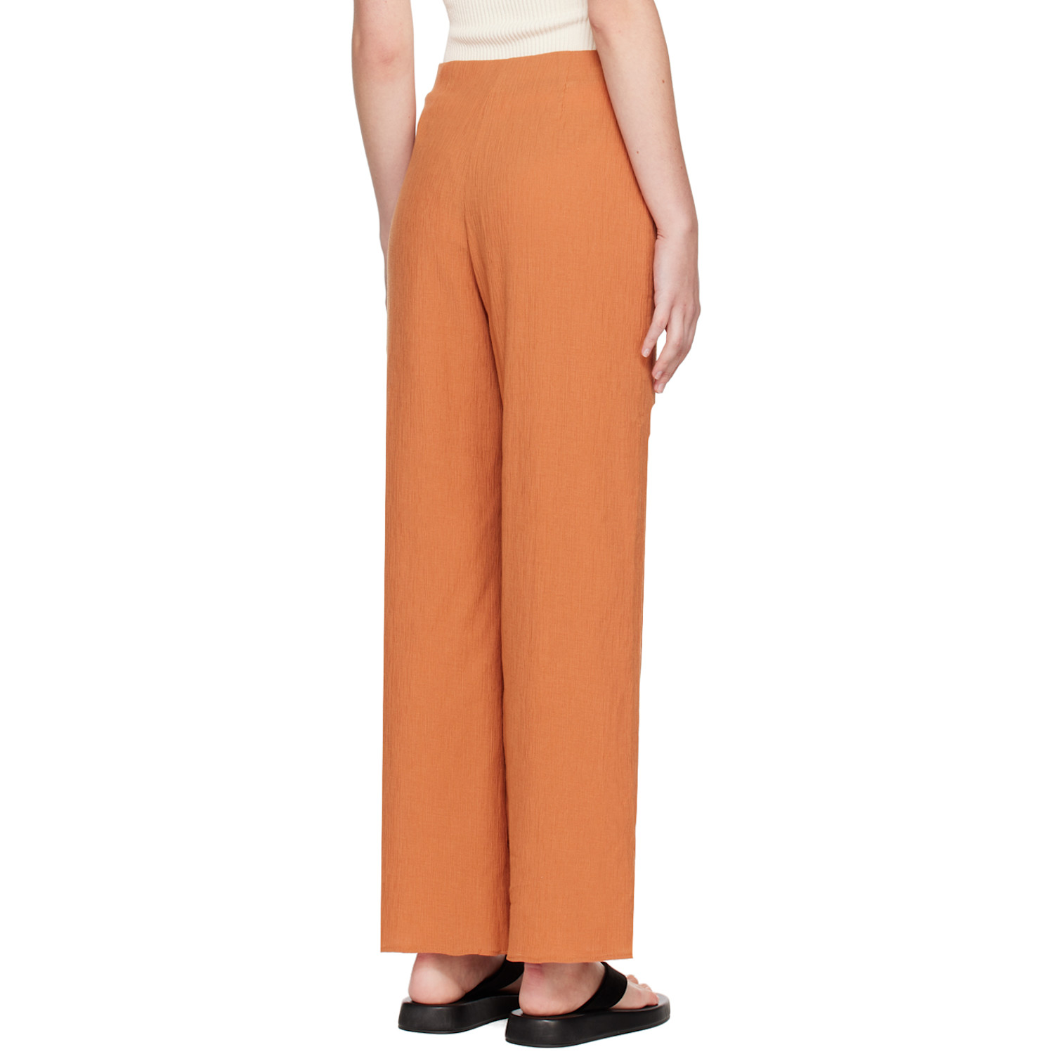 Missing You Already Orange Textured Lounge Pants 
