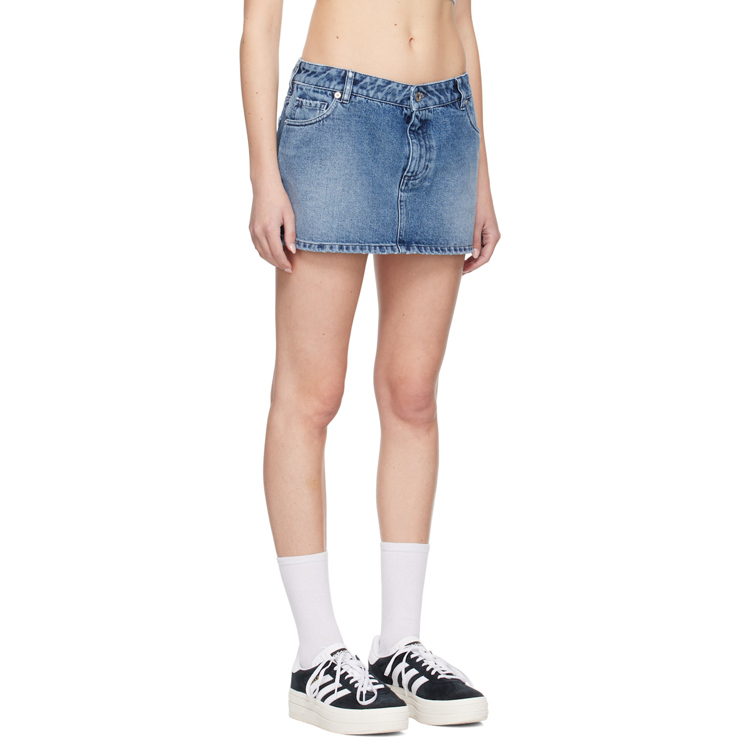  Halfboy Blue Zip-fly Denim Miniskirt 