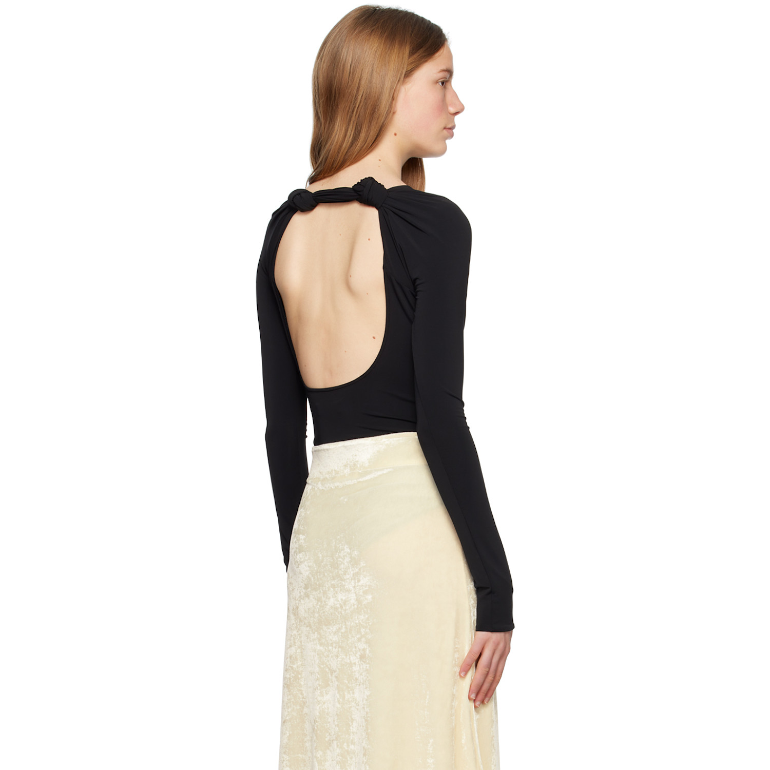 Jil Sander Black Open Back Bodysuit 
