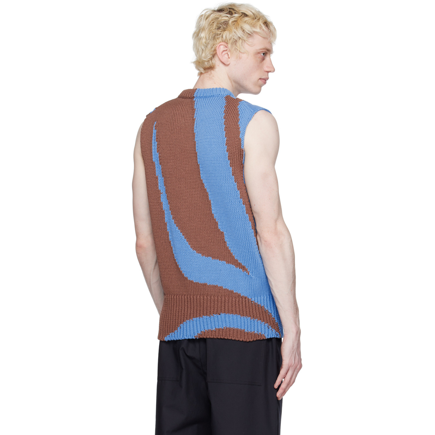 Jil Sander Blue Intarsia Vest 