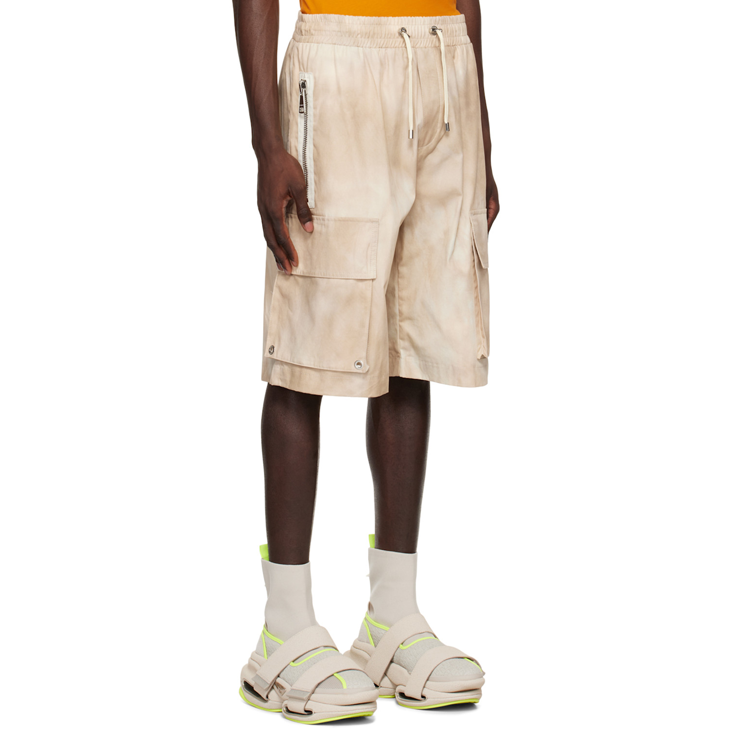  Balmain Beige Cargo Pocket Shorts 