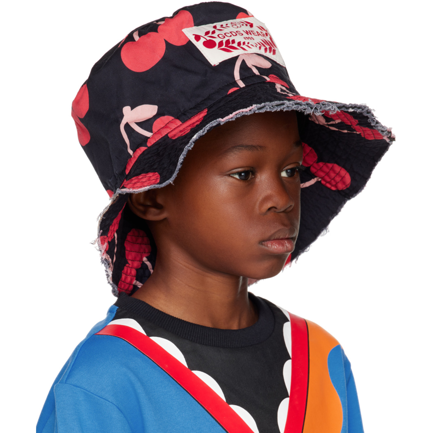  Gcds Kids Kids Black Printed Bucket Hat 