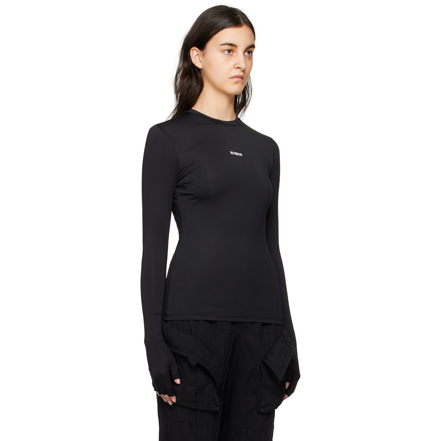  Bonbom Black Biker Long Sleeve T-shirt 