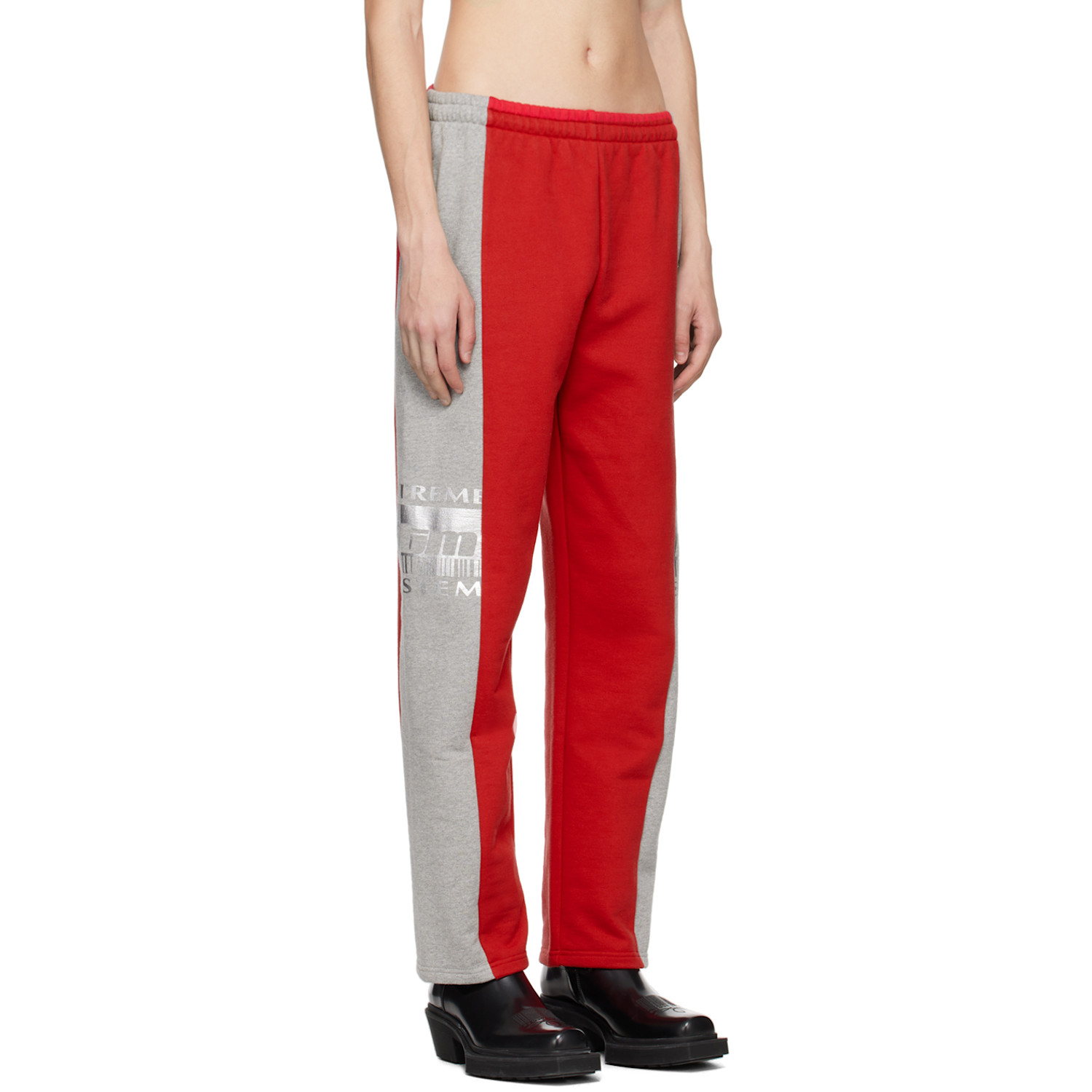  Vtmnts Red & Gray 'extreme System' Lounge Pants 