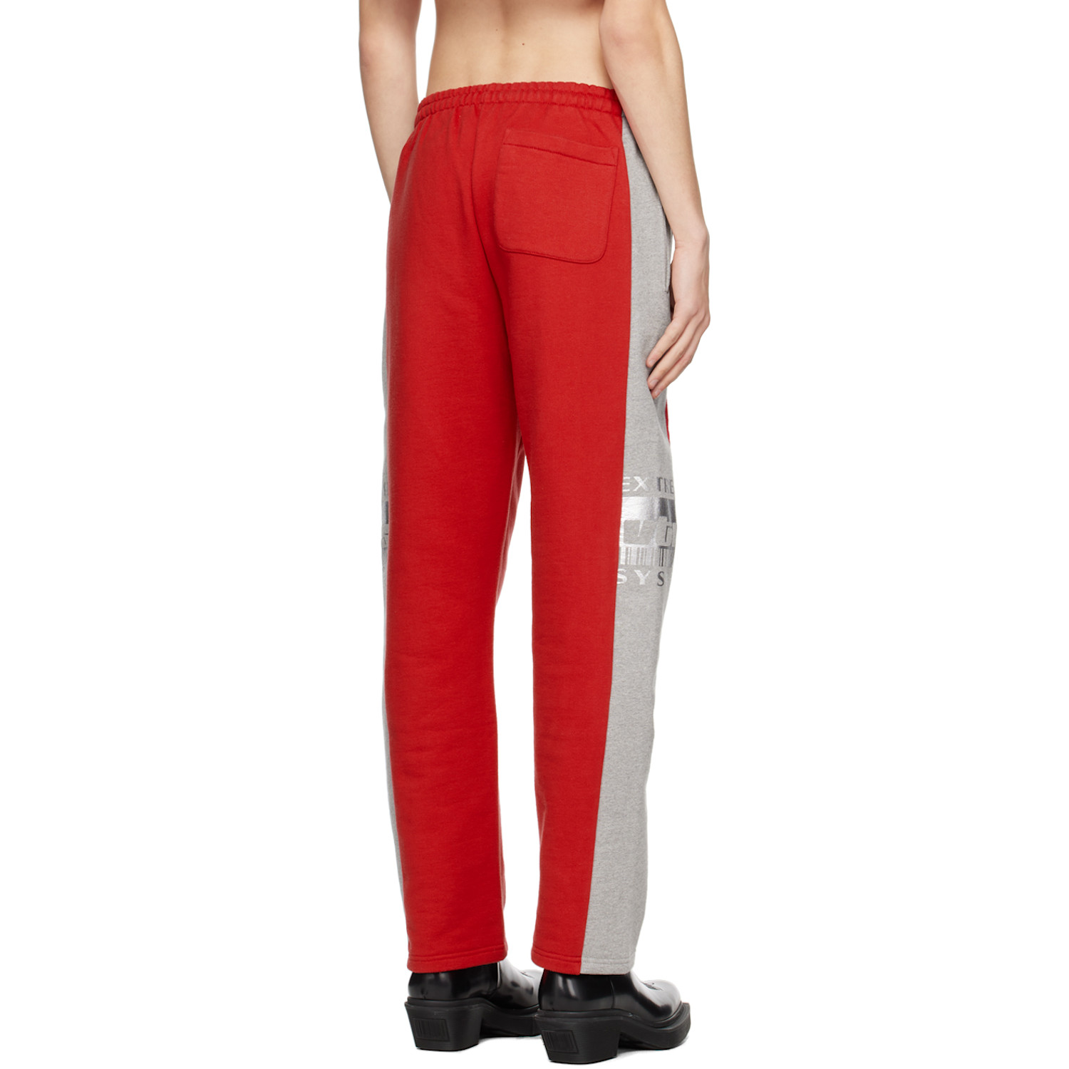  Vtmnts Red & Gray 'extreme System' Lounge Pants 