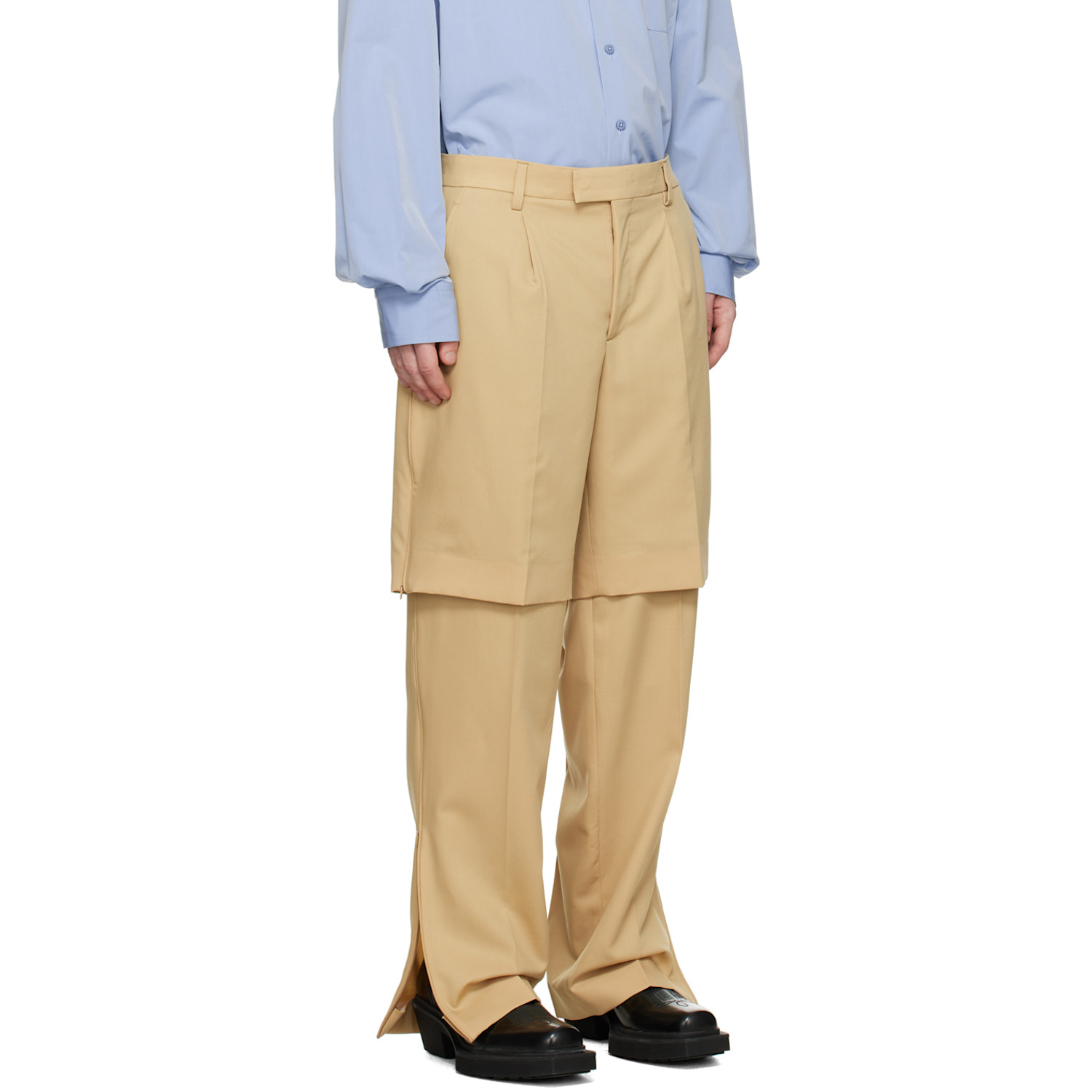  Vtmnts Tan Layered Trousers 