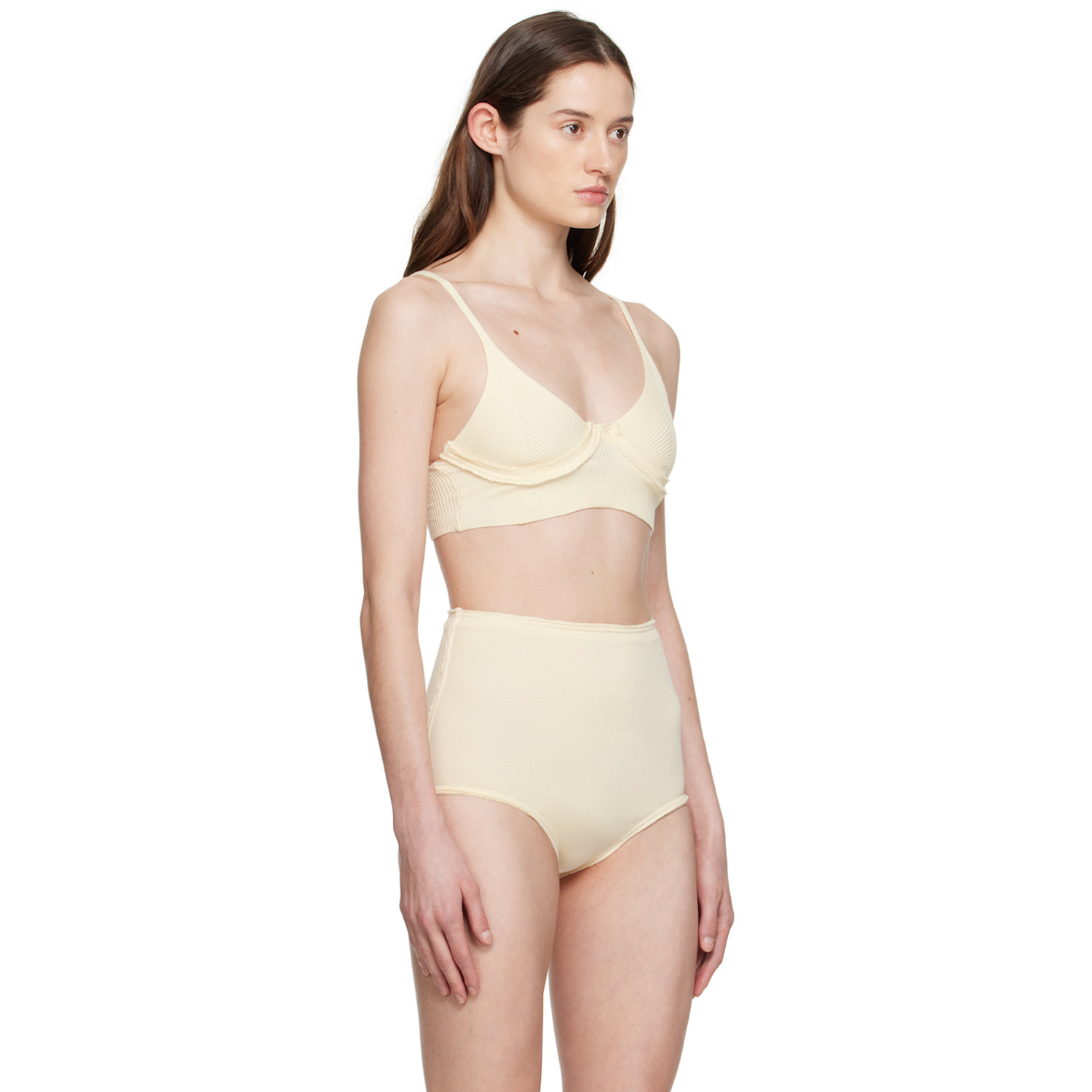  Talia Byre Off-white Ribbed Bra 