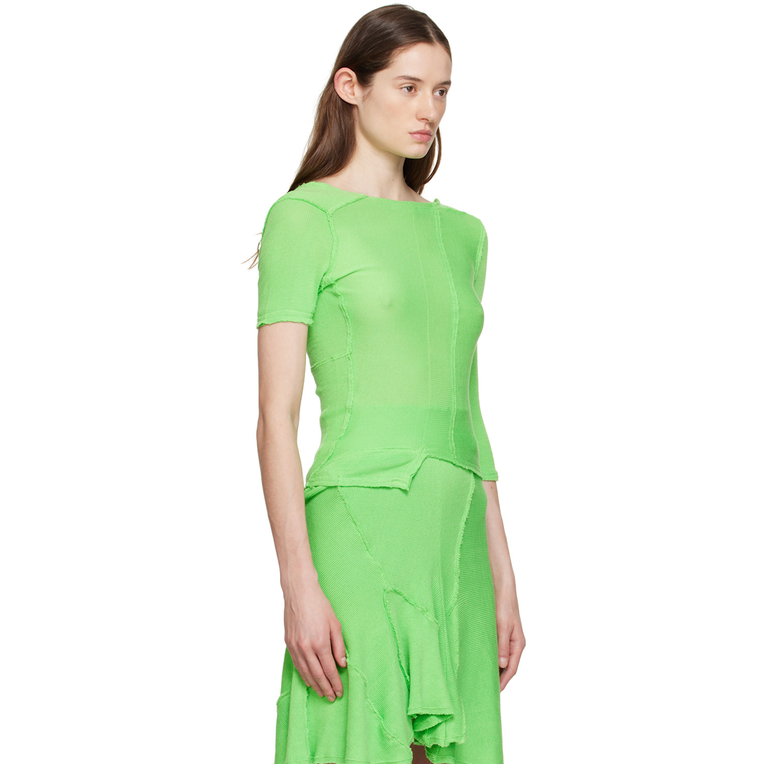  Talia Byre Green Asymmetric T-shirt 