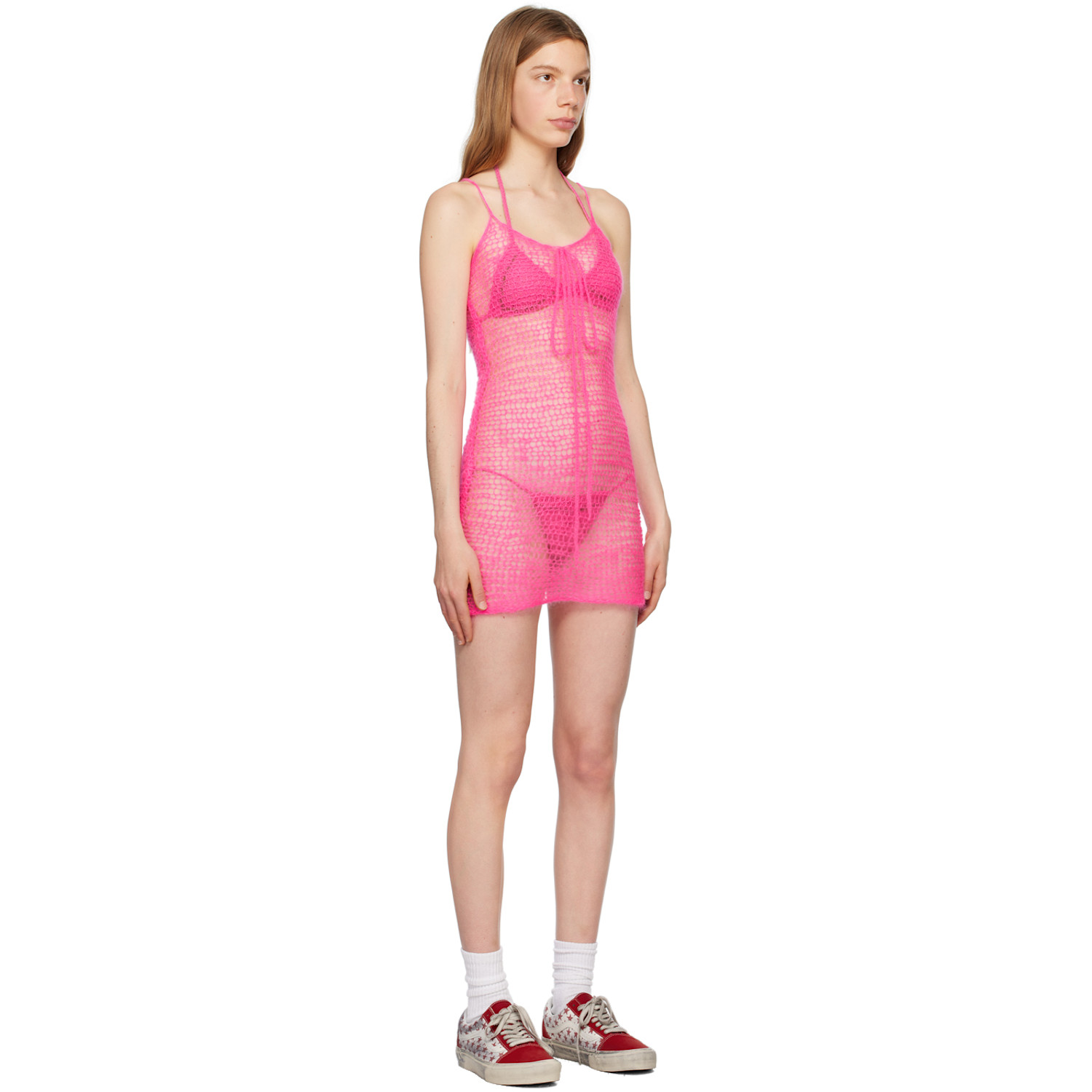  Erl Pink Bow Minidress 
