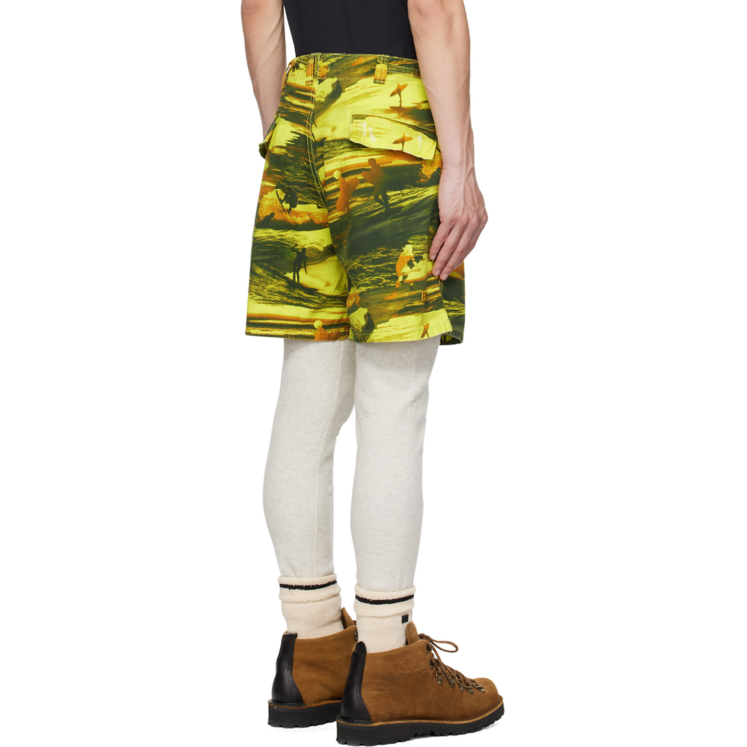  Erl Green Embroidered Shorts 