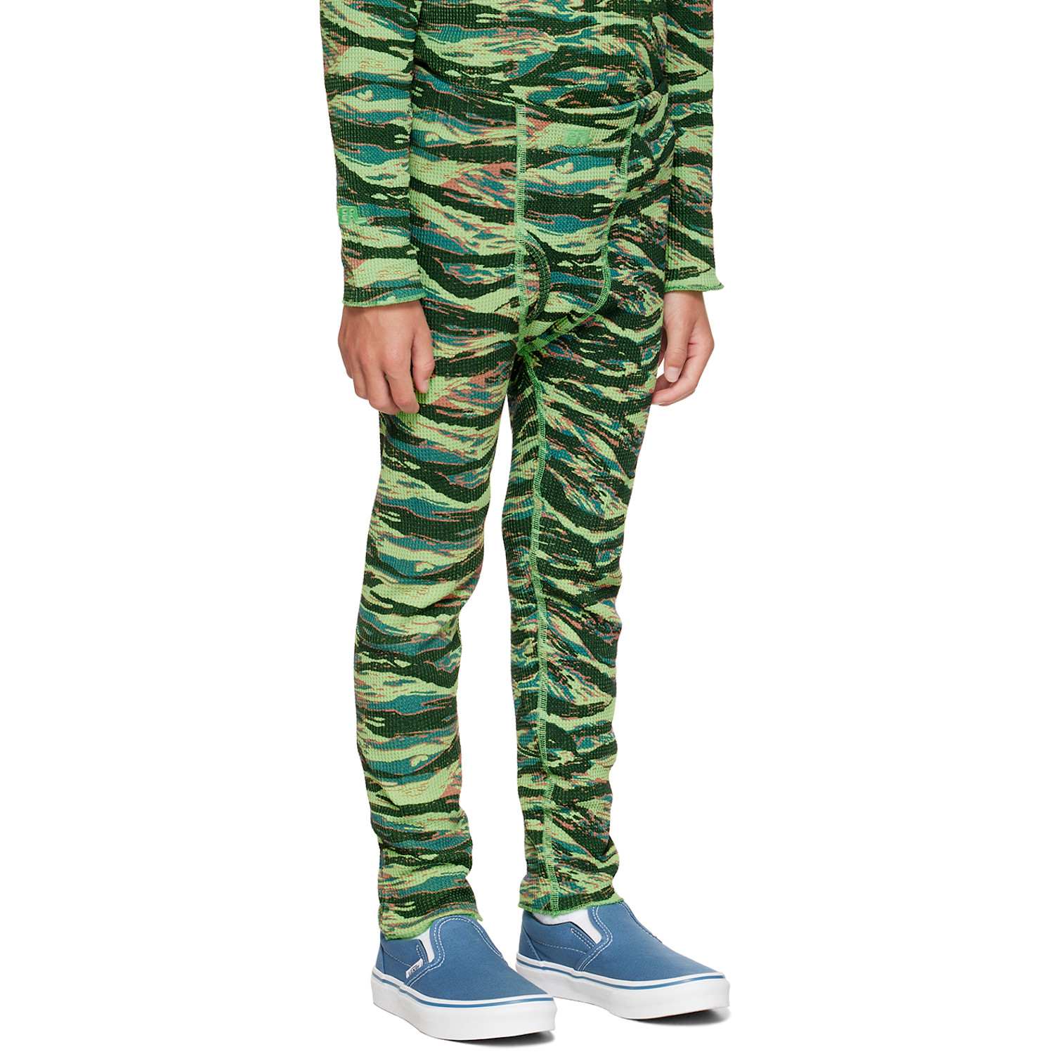  Erl Kids Green Printed Lounge Pants 