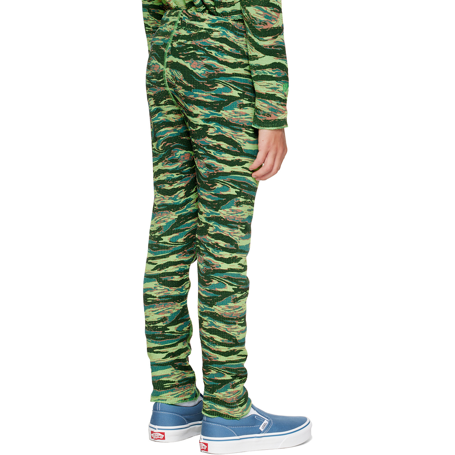  Erl Kids Green Printed Lounge Pants 