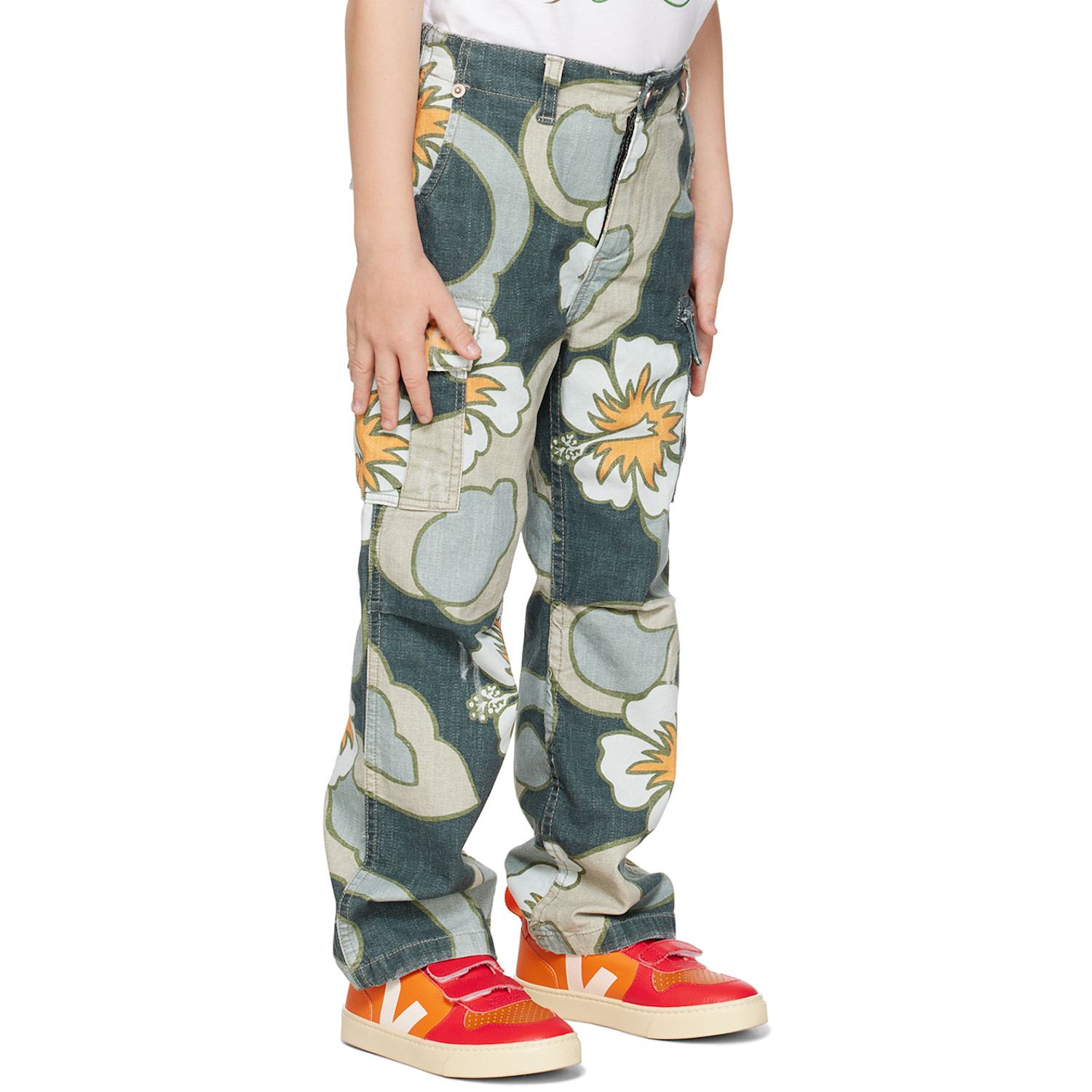  Erl Kids Gray Graphic Cargo Pants 