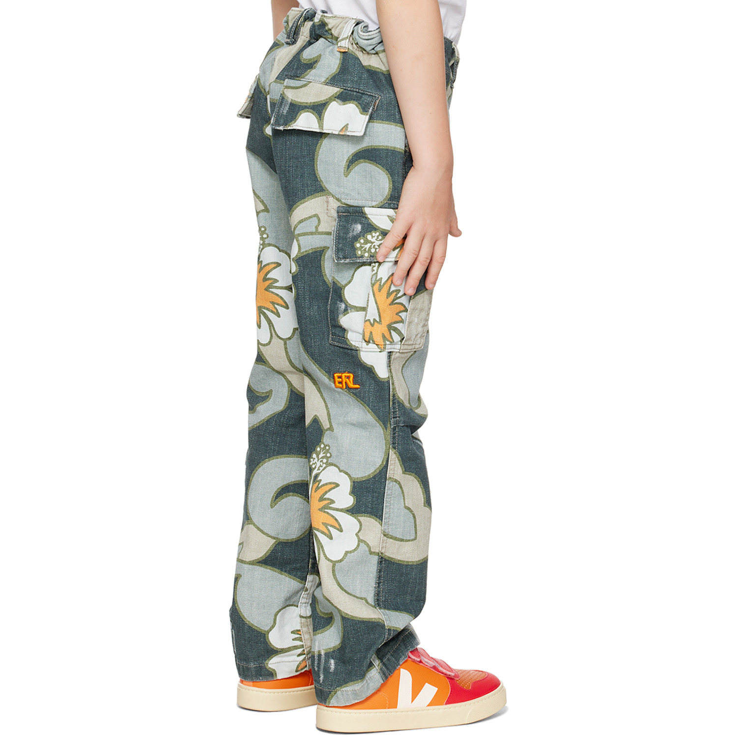  Erl Kids Gray Graphic Cargo Pants 