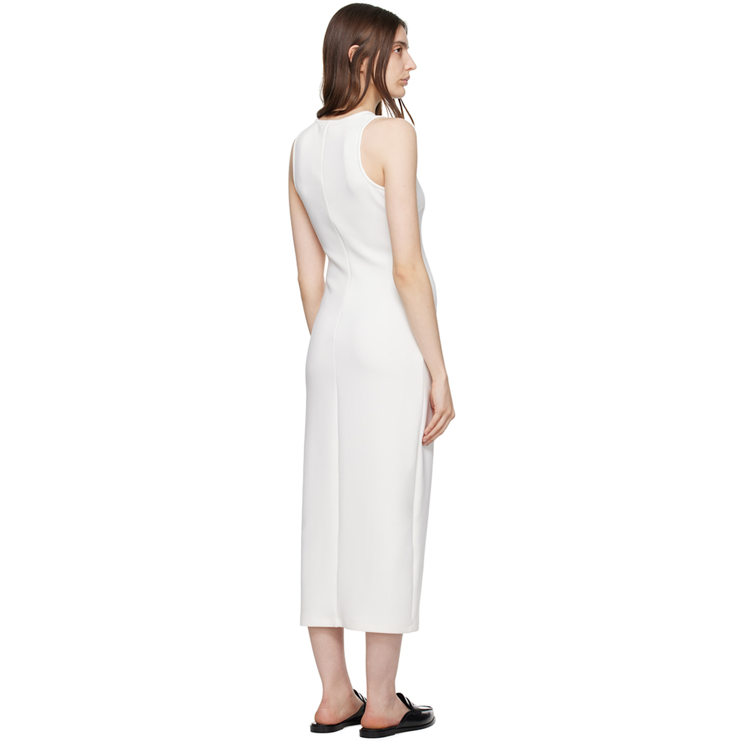  Mm By Max Mara White Mammola Midi Dress 