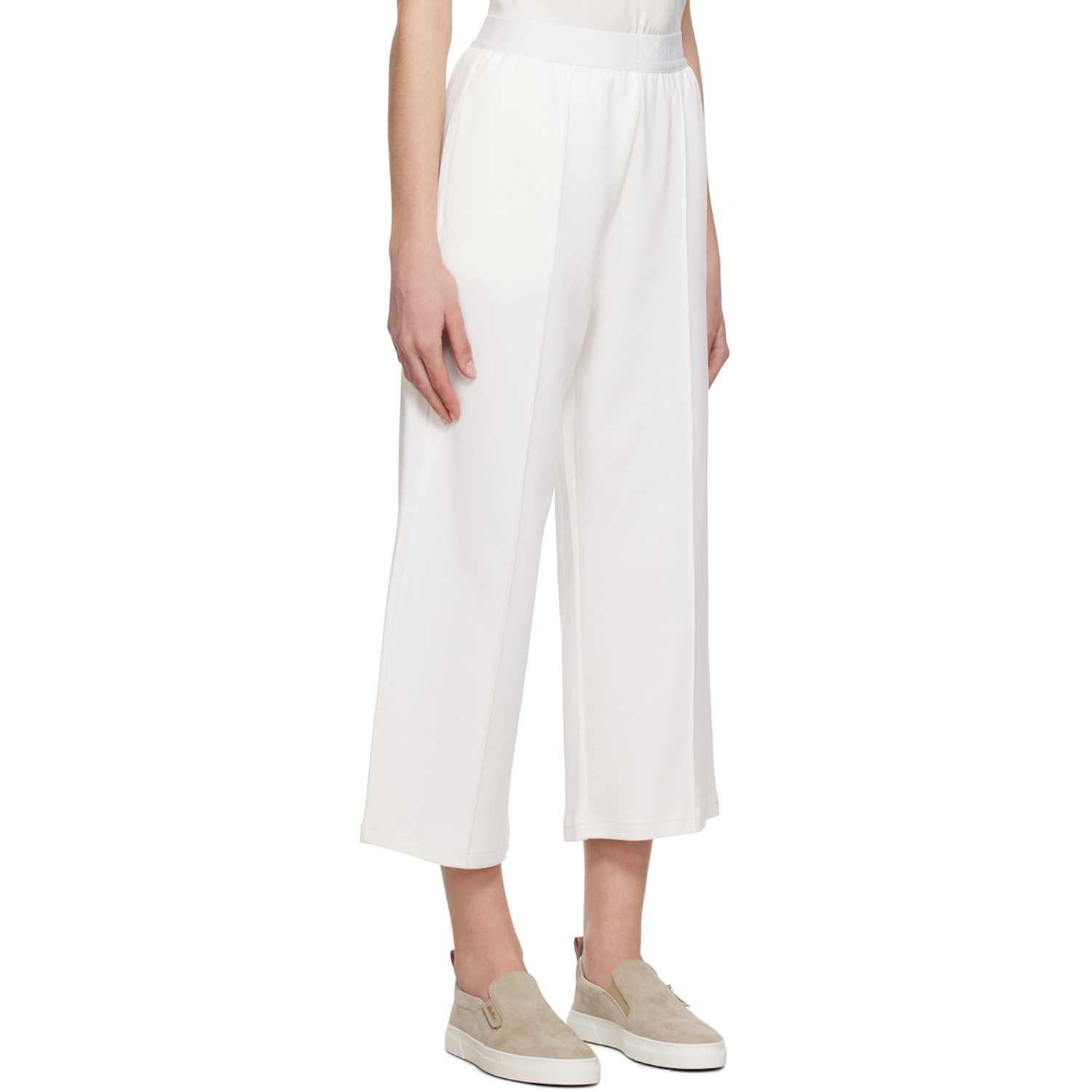  Mm By Max Mara White Cropped Trousers 
