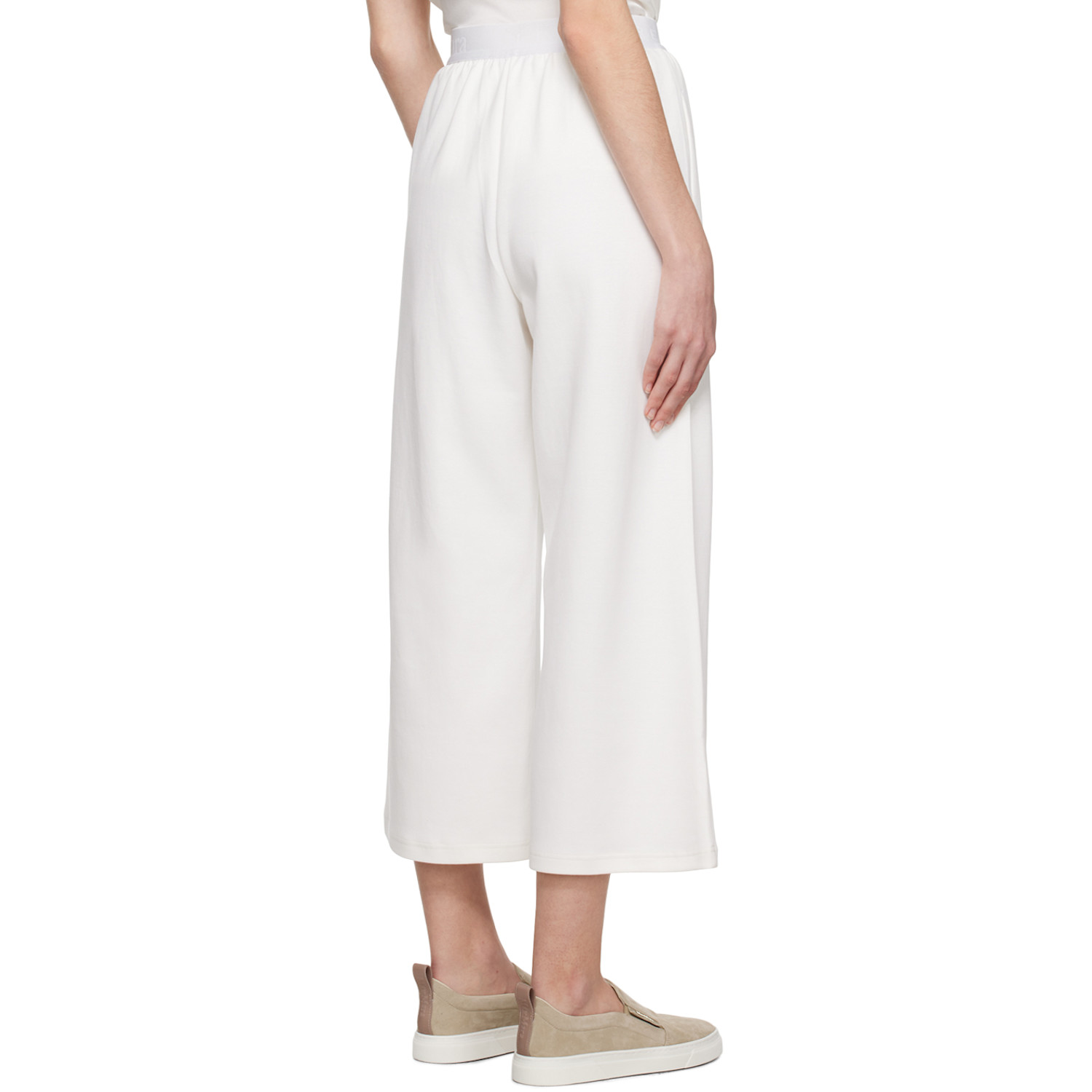  Mm By Max Mara White Cropped Trousers 