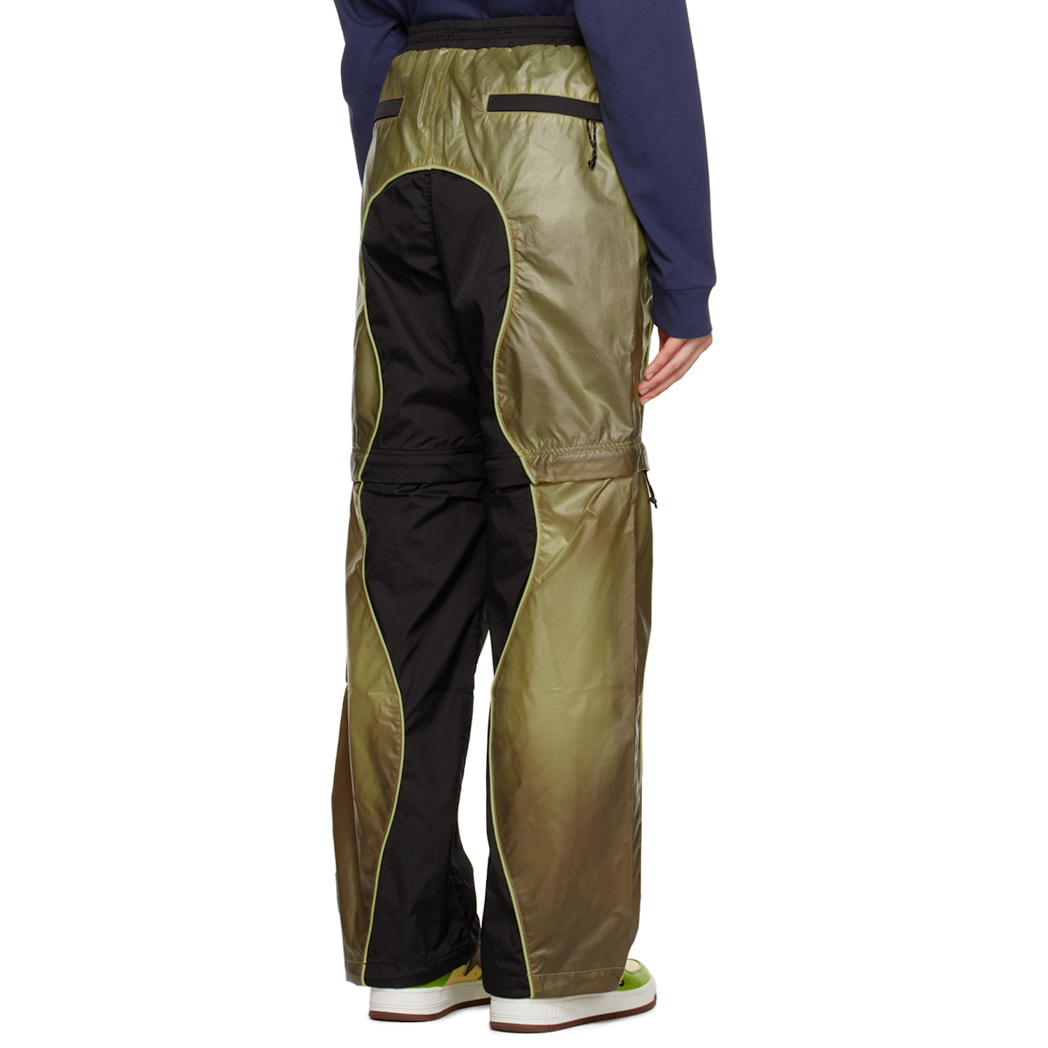  Brain Dead Black & Green Zip Off Trousers 