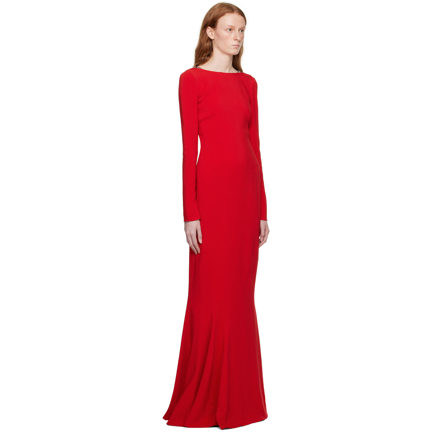  Givenchy Red Chain Link Maxi Dress 