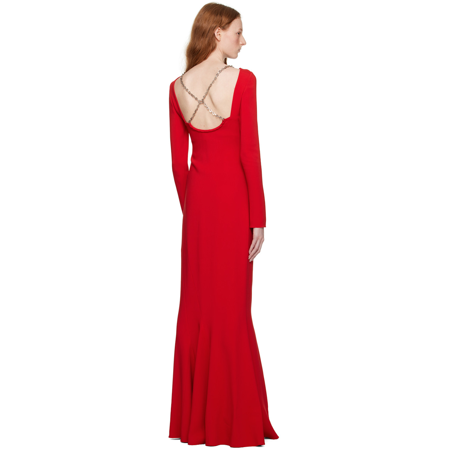  Givenchy Red Chain Link Maxi Dress 