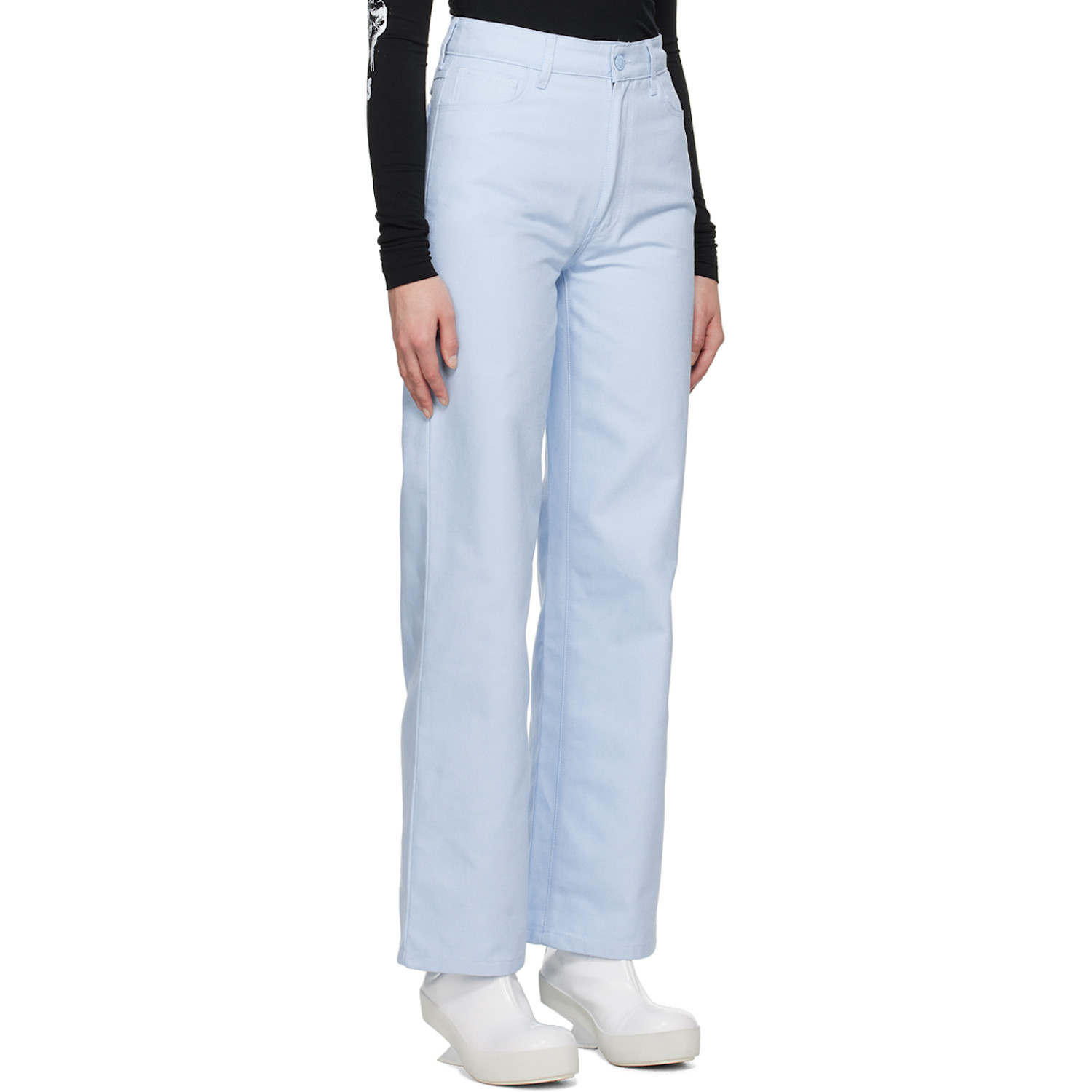  Raf Simons Blue Wide Leg Jeans 