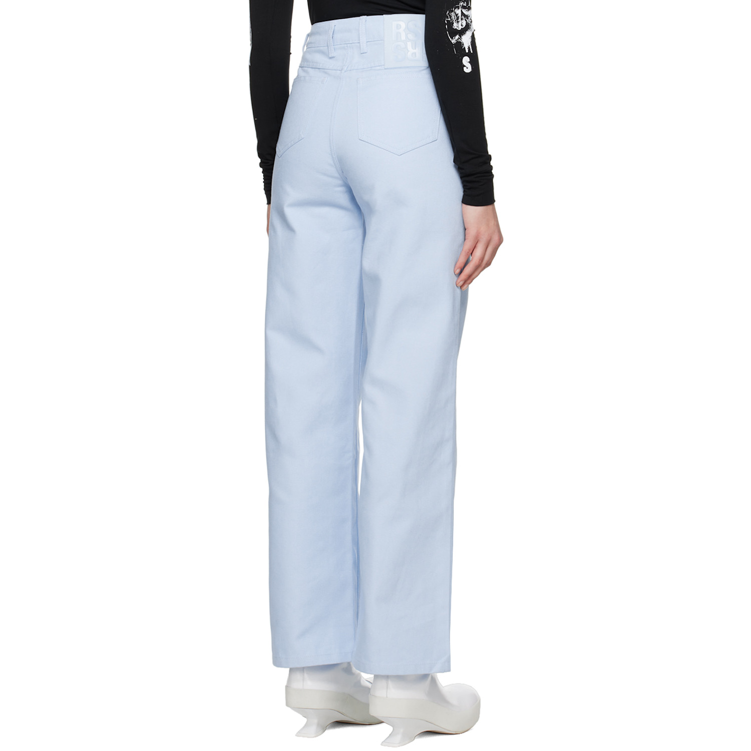  Raf Simons Blue Wide Leg Jeans 