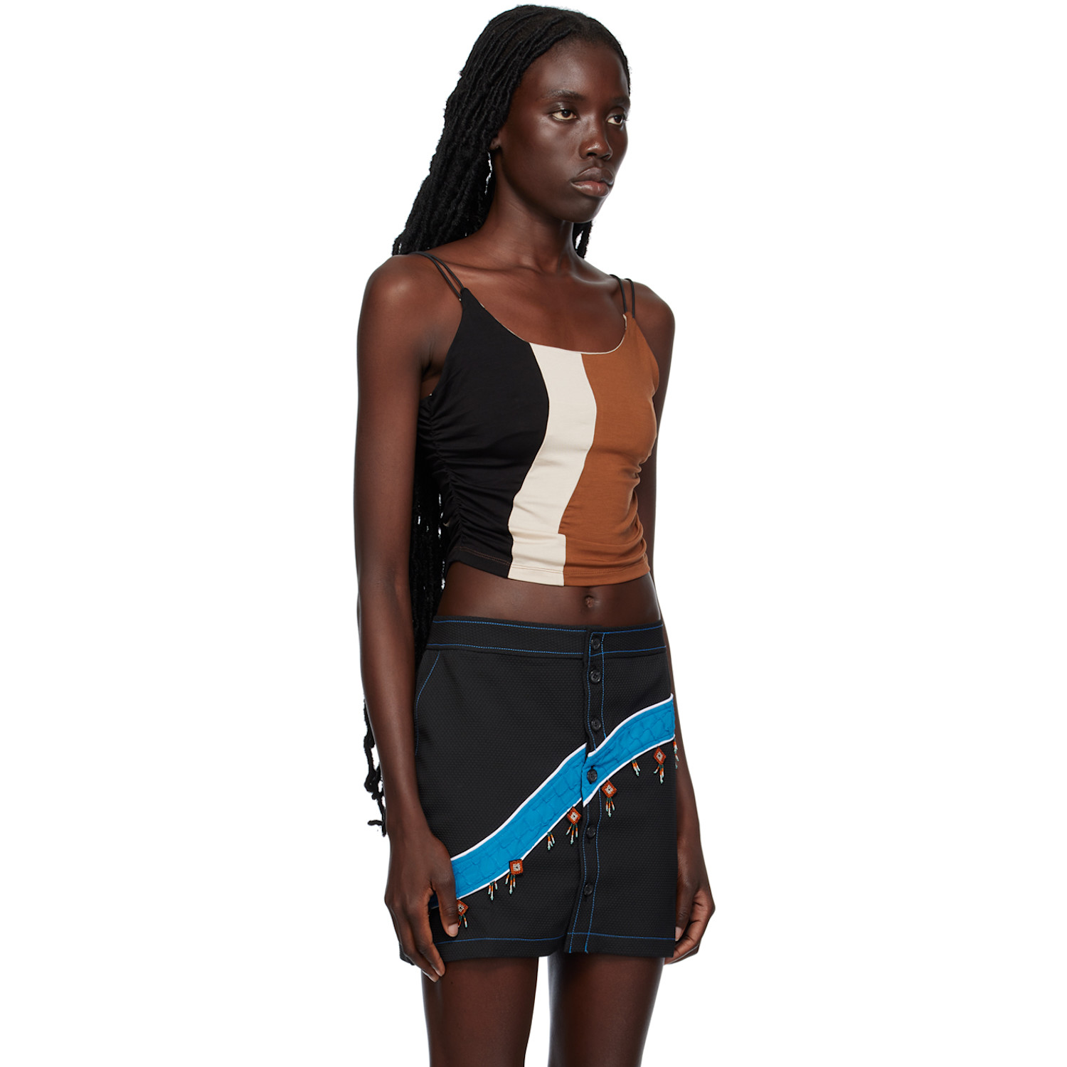  Ahluwalia Brown & Black Elshadai Camisole 