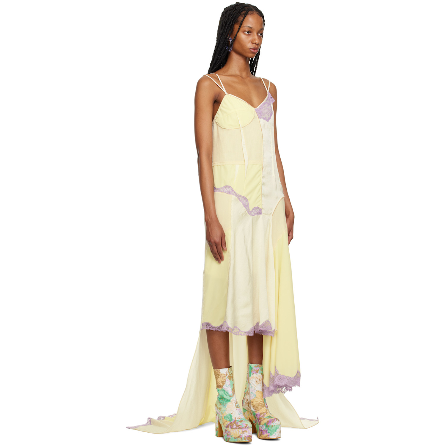  Sportmax Yellow & Beige Donald Maxi Dress 