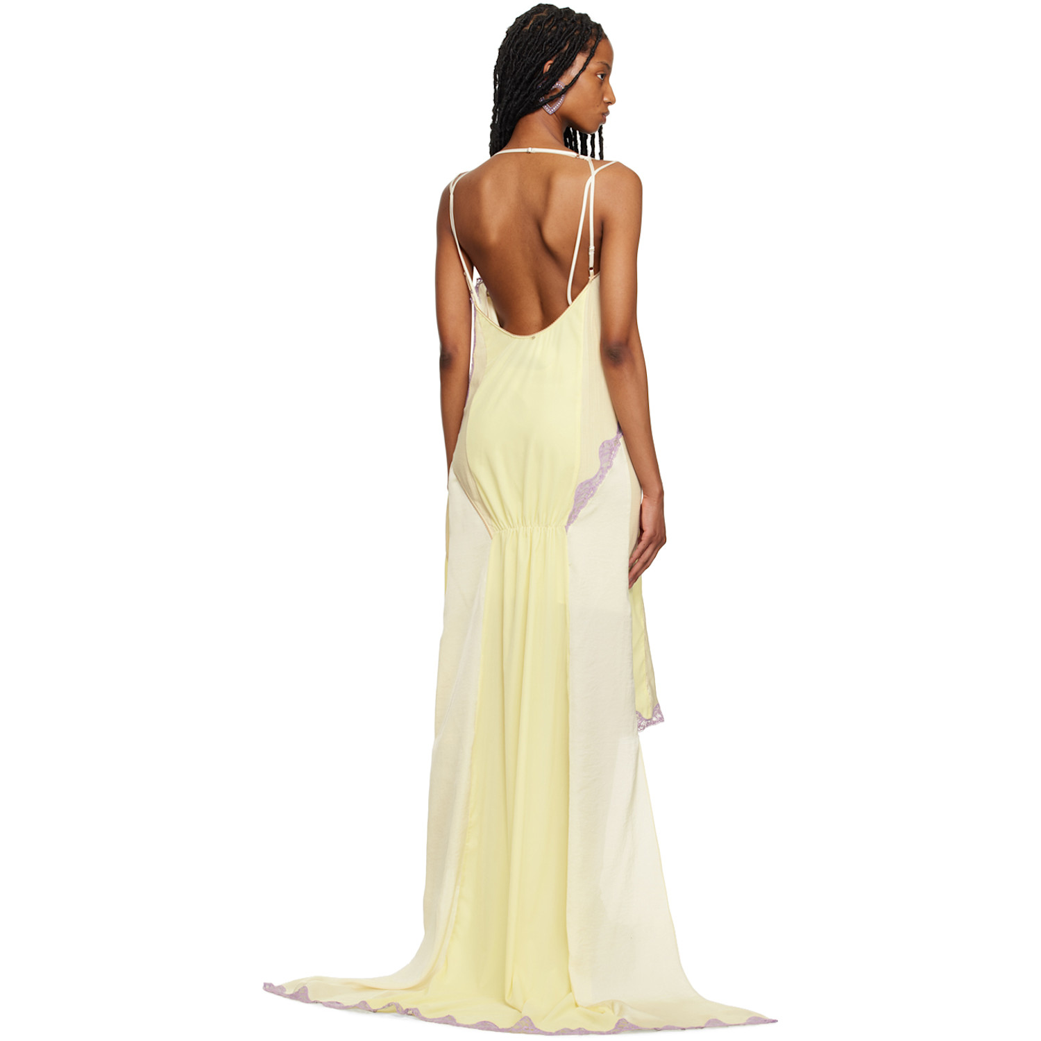  Sportmax Yellow & Beige Donald Maxi Dress 