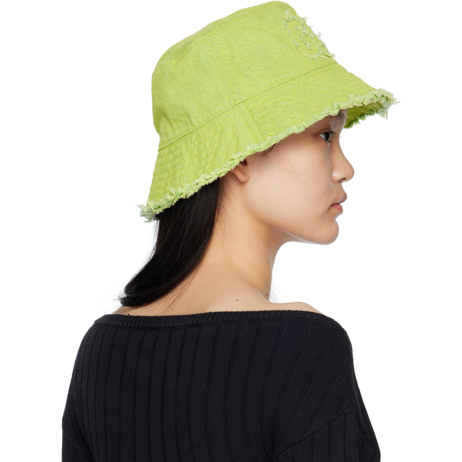  Gcds Green Distressed Bucket Hat 