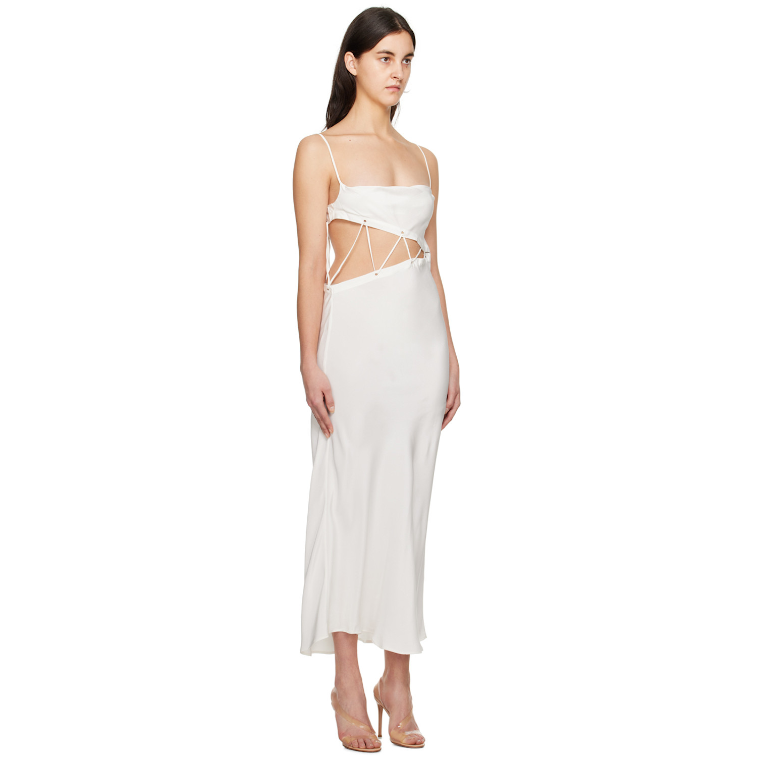  Christopher Esber White Disconnect Midi Dress 