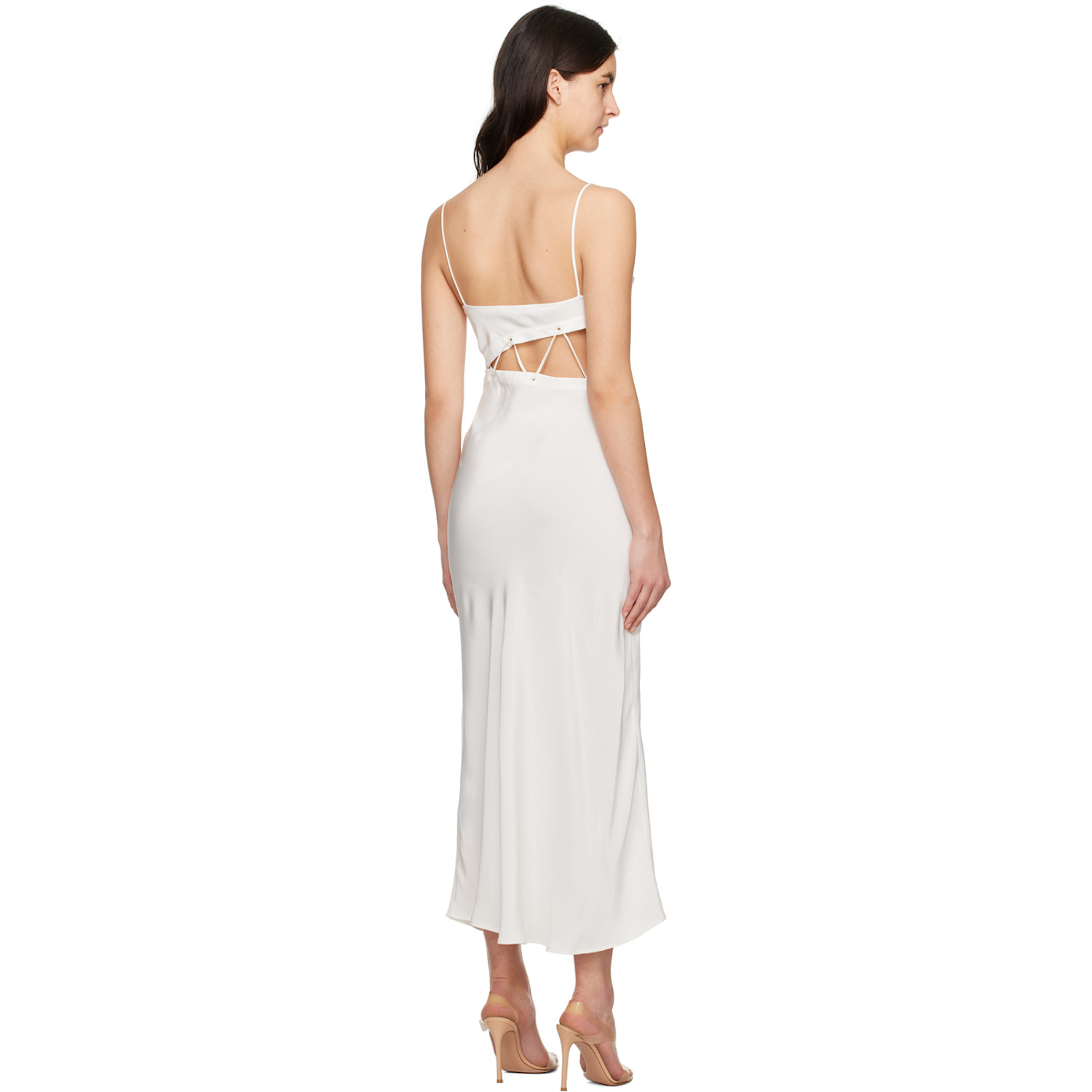  Christopher Esber White Disconnect Midi Dress 