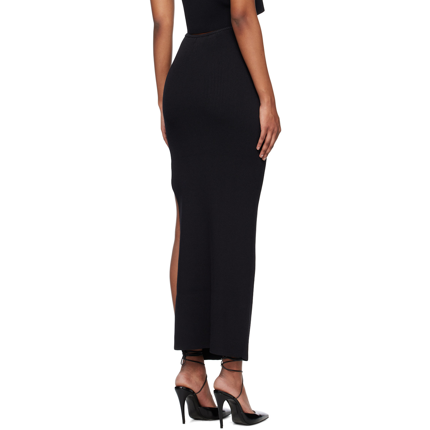  Christopher Esber Black Hip Slash Maxi Skirt 