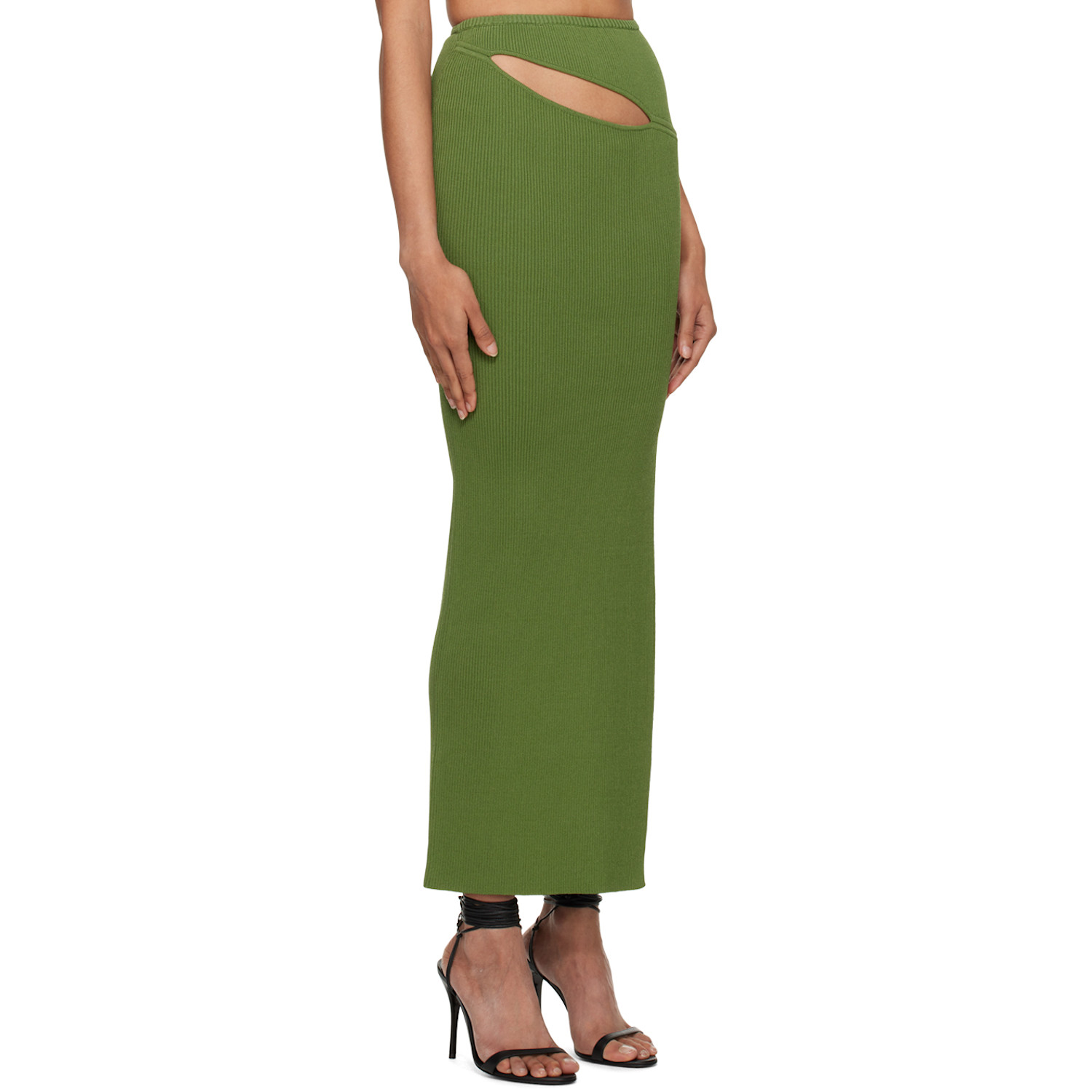  Christopher Esber Green Hip Slashed Maxi Skirt 