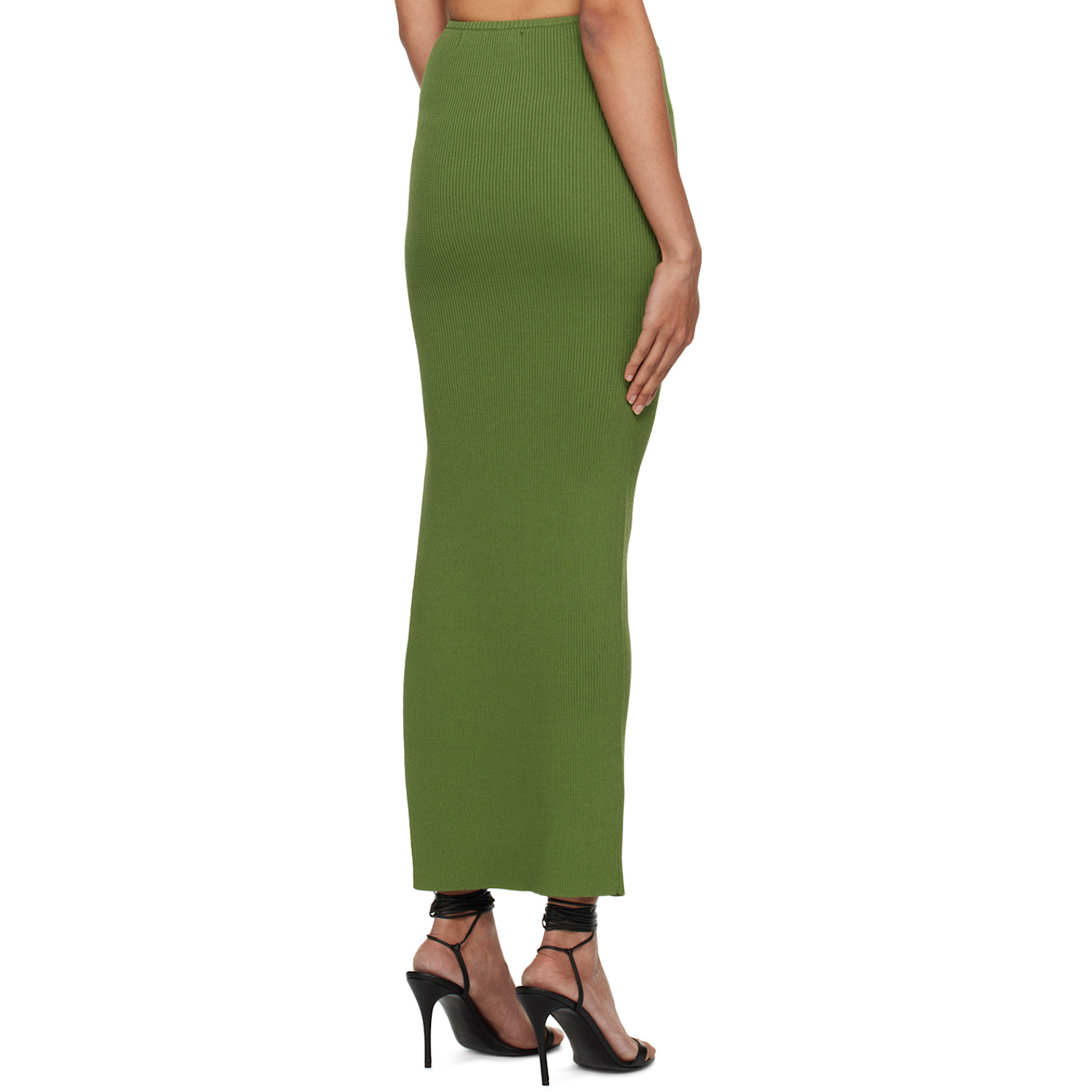  Christopher Esber Green Hip Slashed Maxi Skirt 