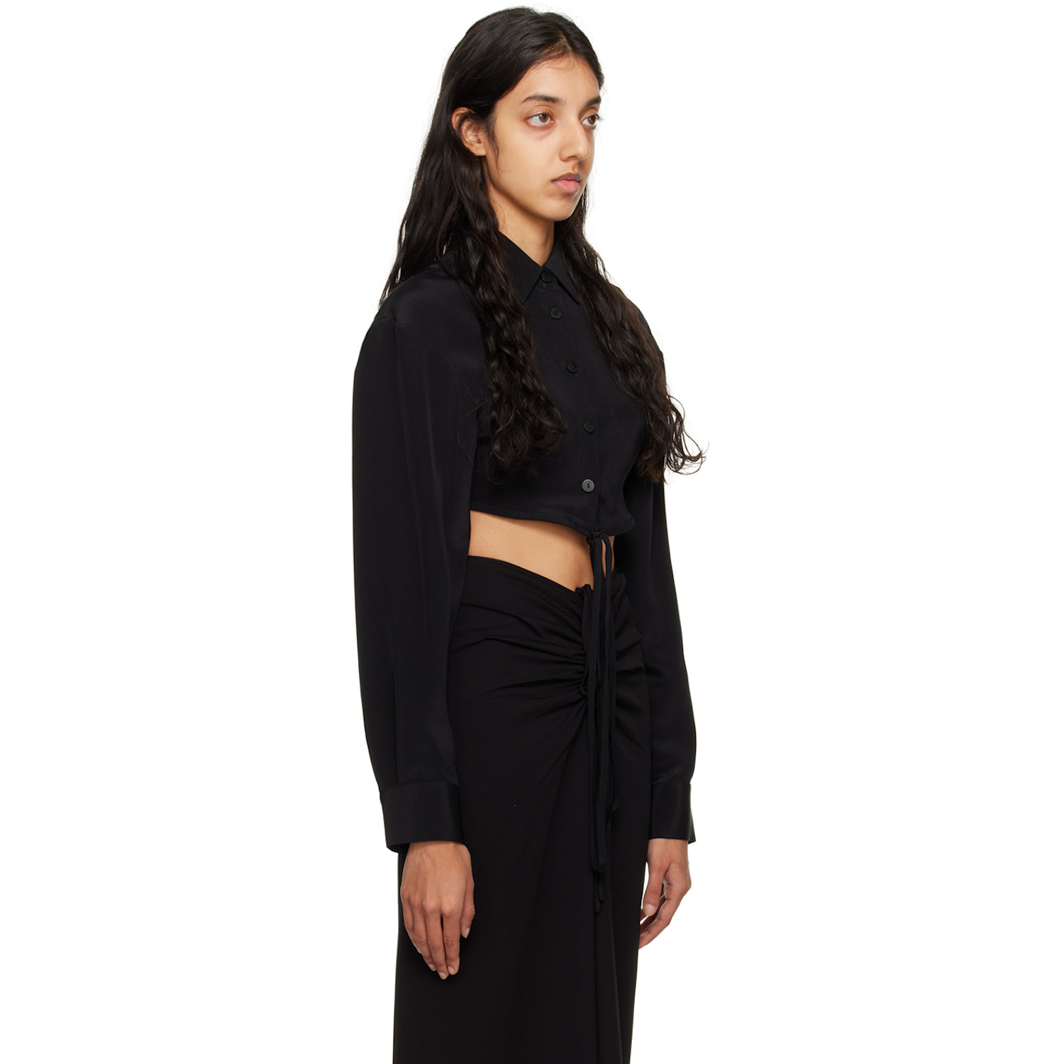  Christopher Esber Black Cropped Shirt 