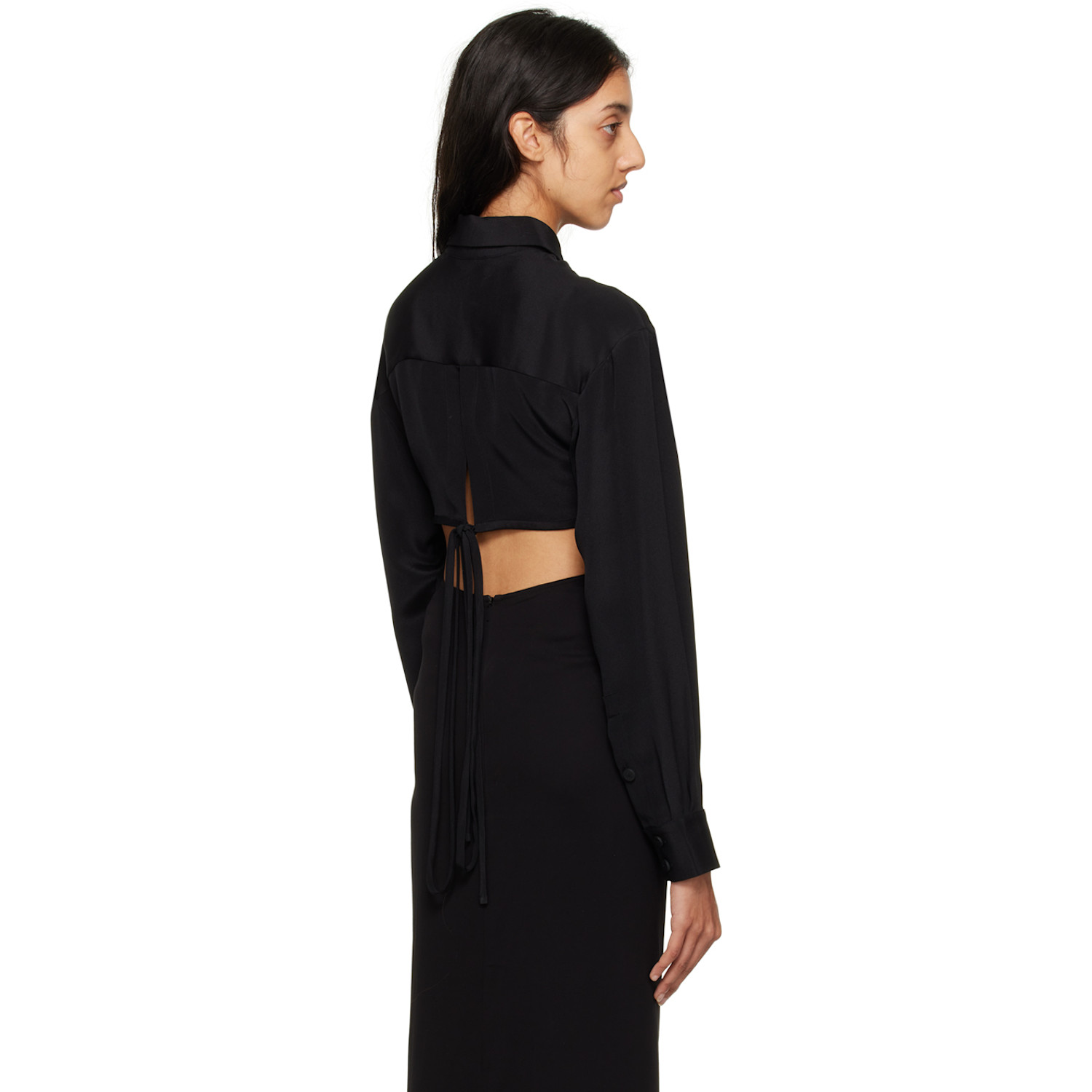  Christopher Esber Black Cropped Shirt 