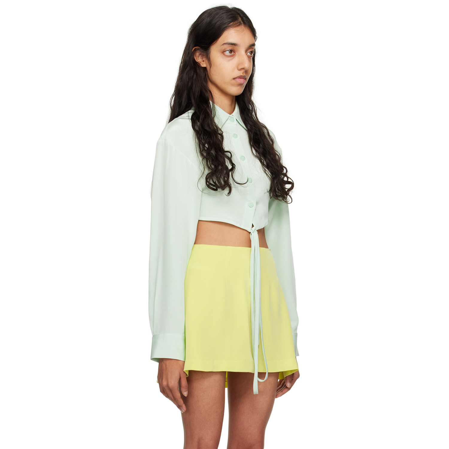  Christopher Esber Blue Cropped Shirt 