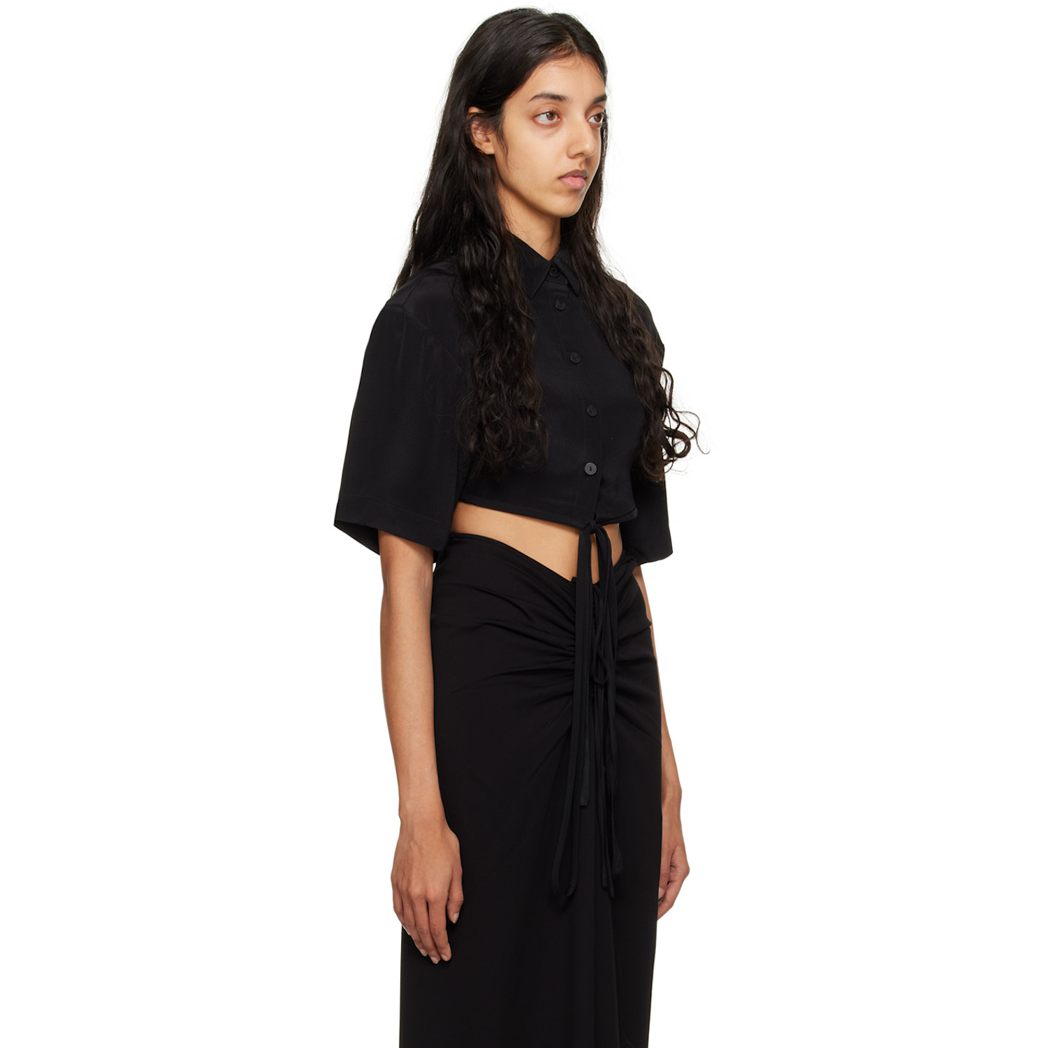 Christopher Esber Black Cropped Shirt 
