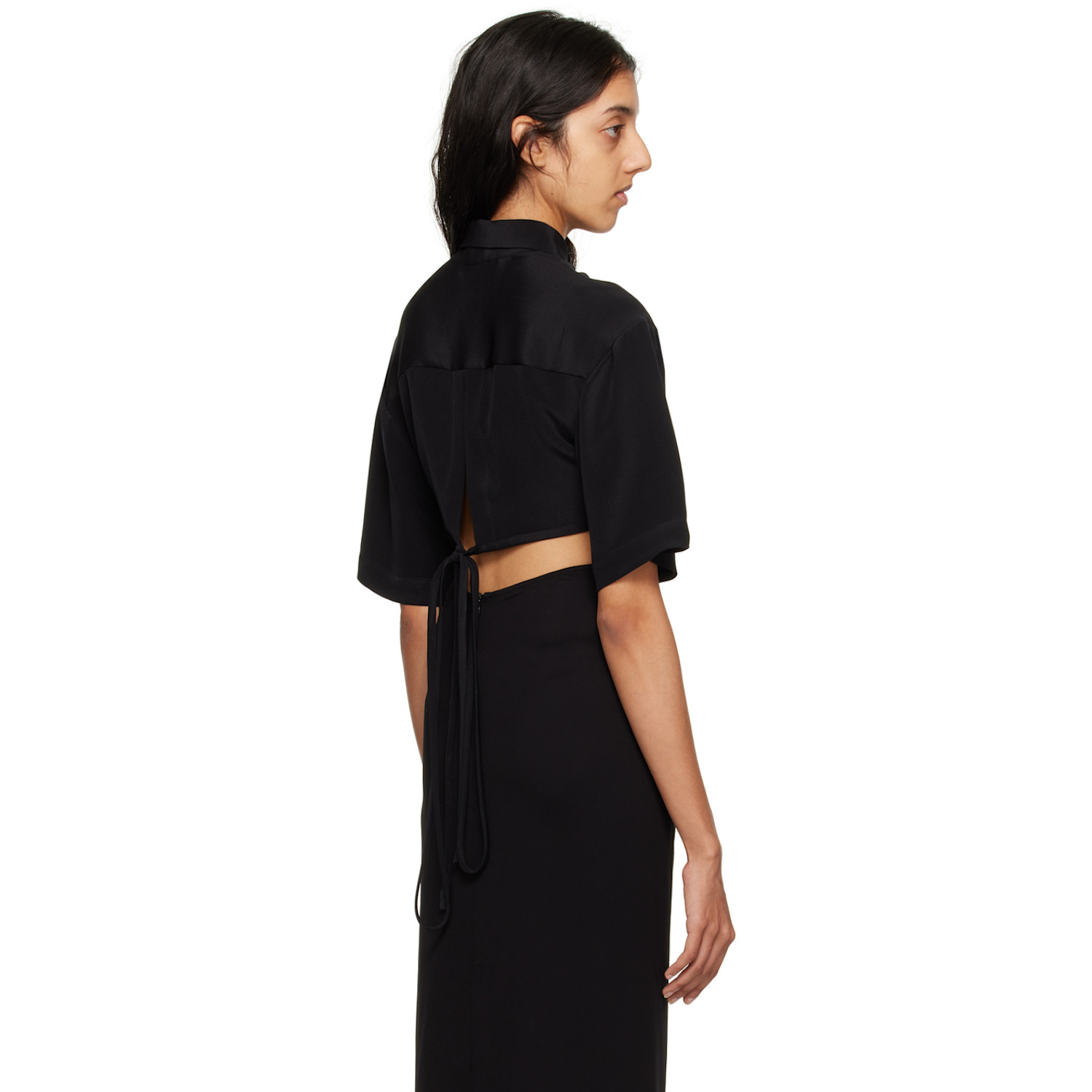  Christopher Esber Black Cropped Shirt 