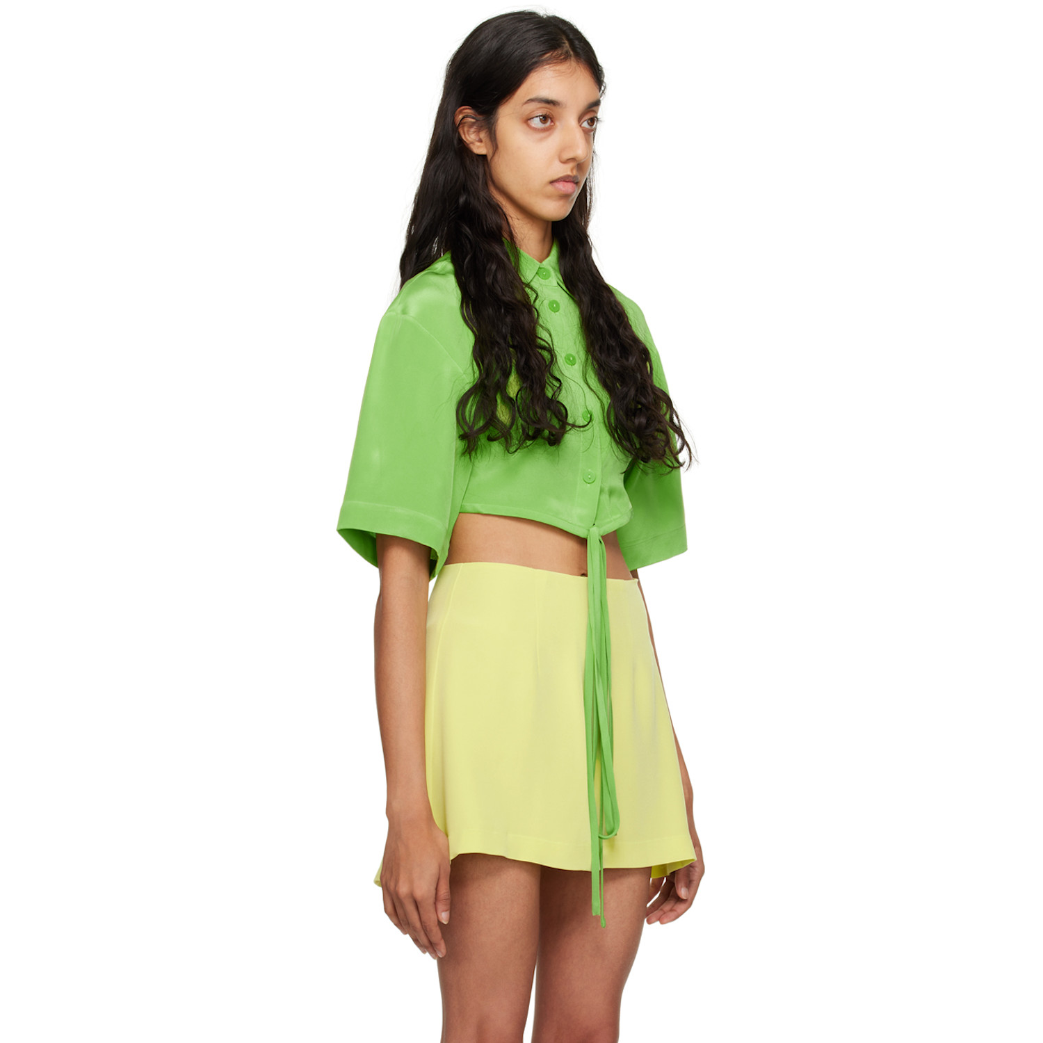  Christopher Esber Green Cropped Shirt 