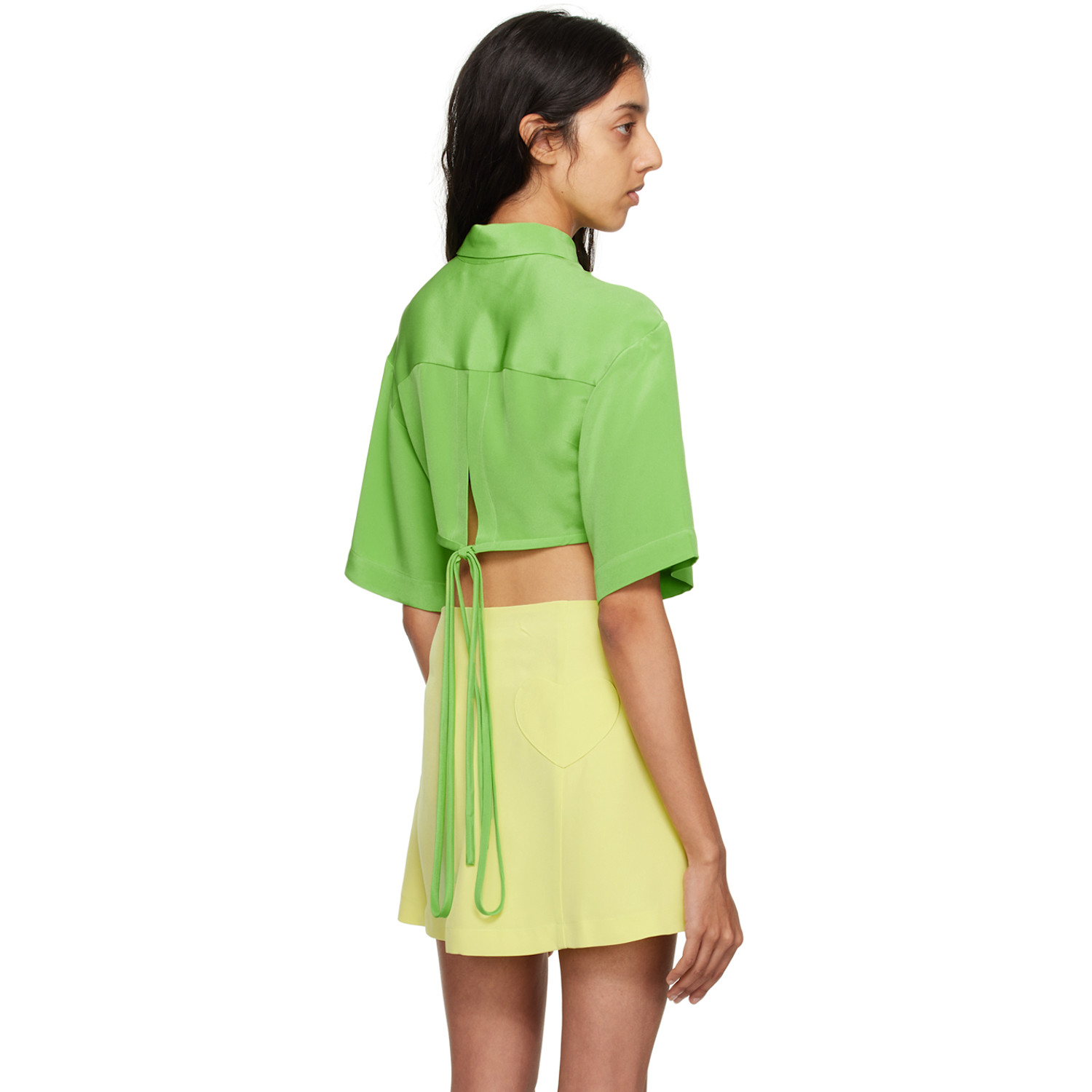  Christopher Esber Green Cropped Shirt 