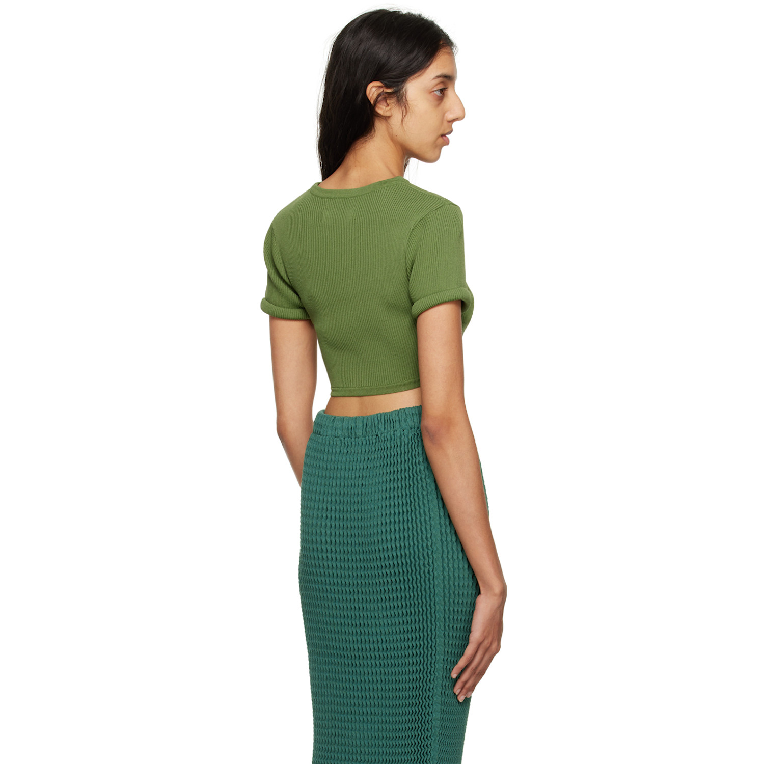  Christopher Esber Green Slashed T-shirt 