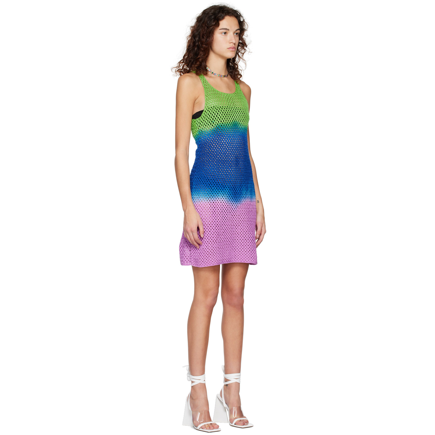 Agr Multicolor Scoop Neck Mini Dress 