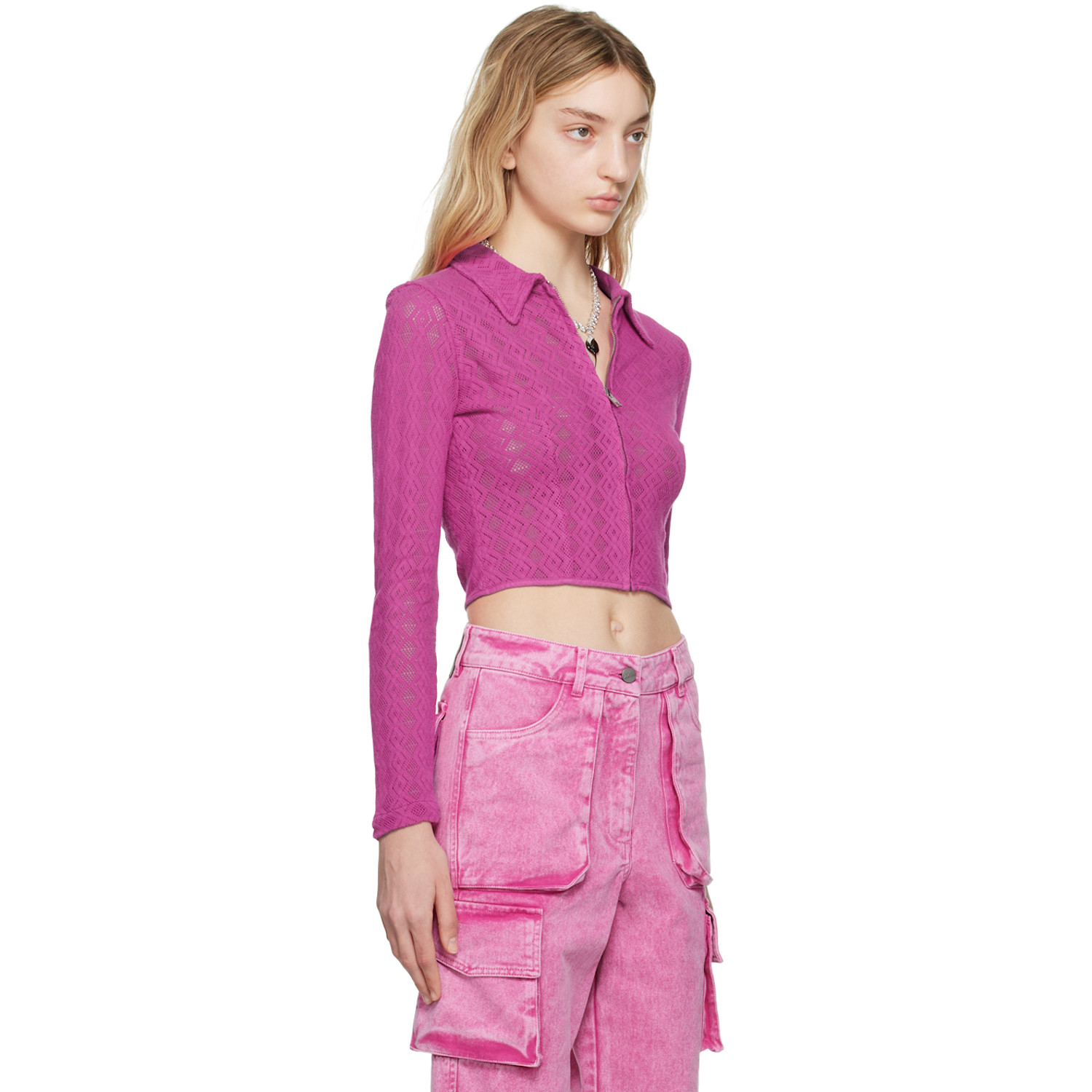  Agr Pink Zip Shirt 