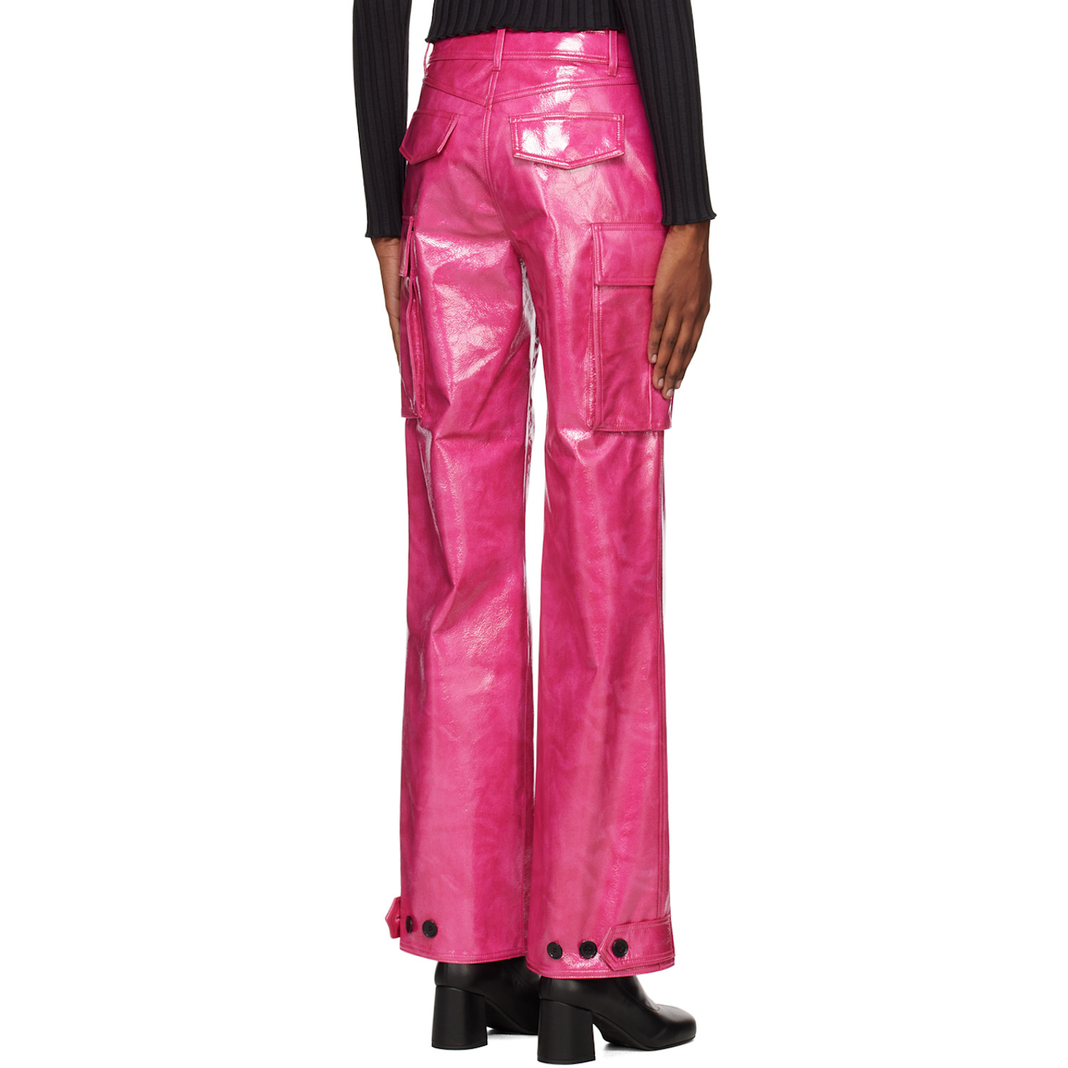  Stand Studio Pink Ada Faux-leather Trousers 