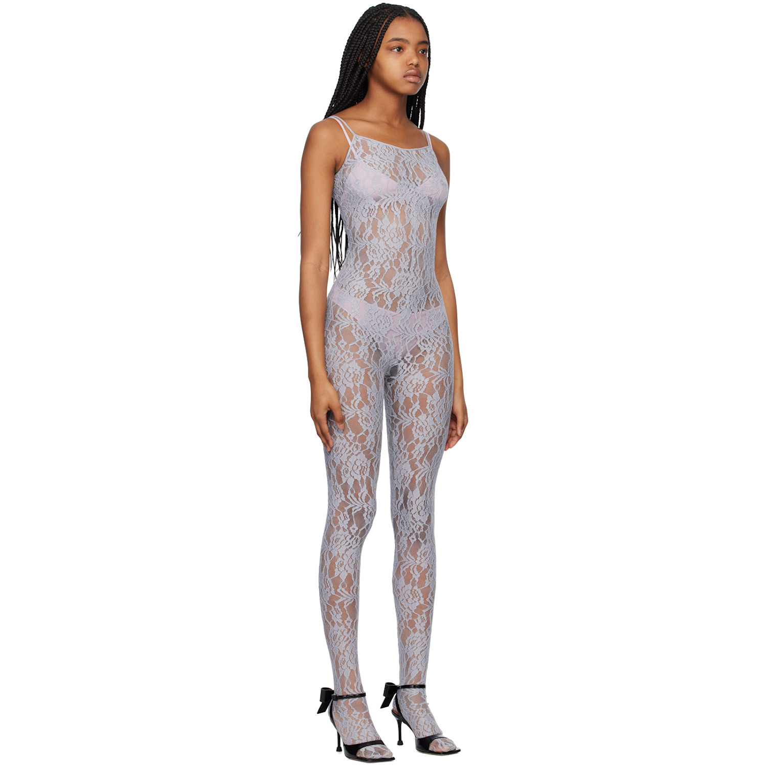  We11done Gray Pattern Jumpsuit 