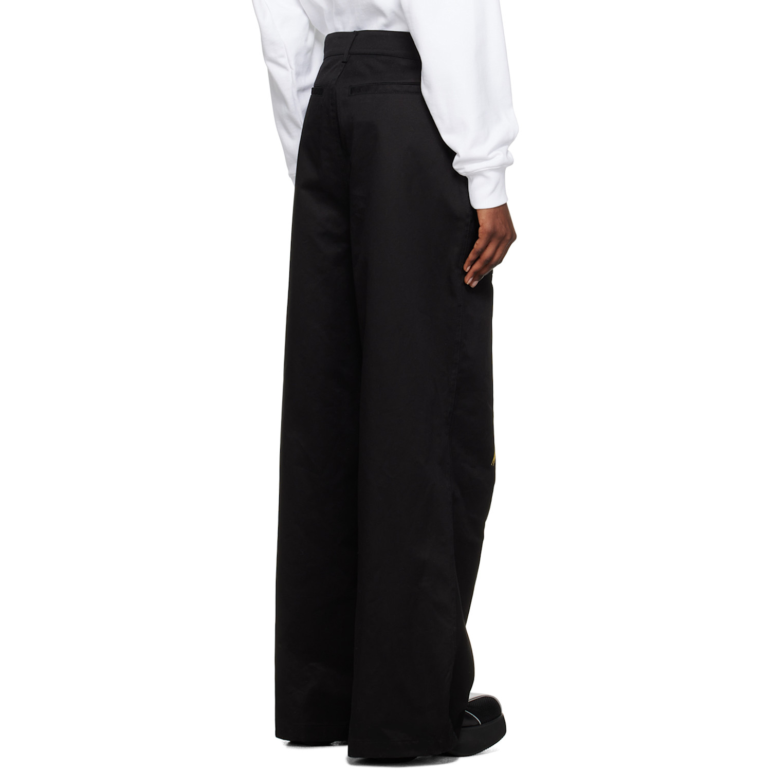  We11done Black Embroidered Trousers 
