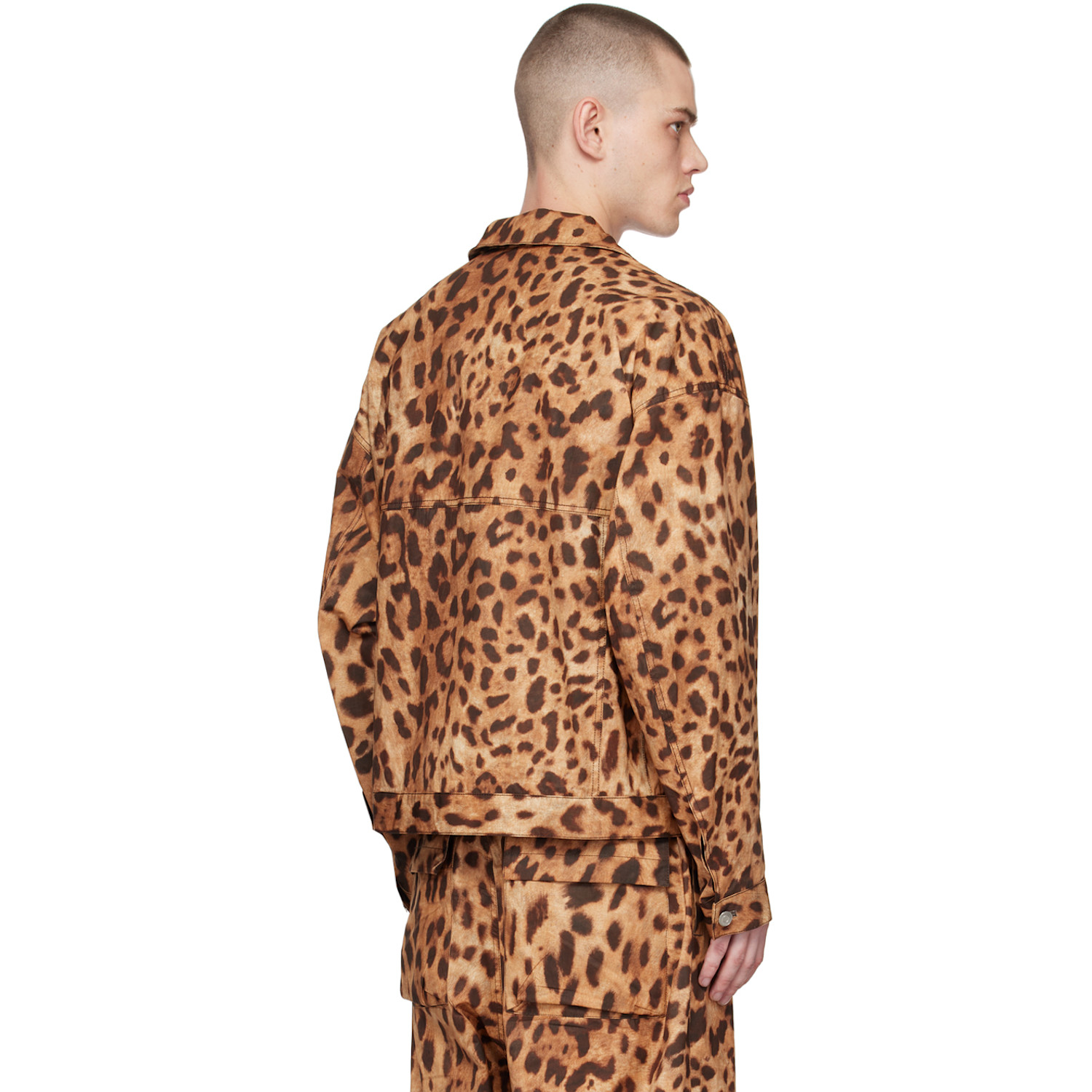  We11done Brown & Tan Allover Printed Jacket 