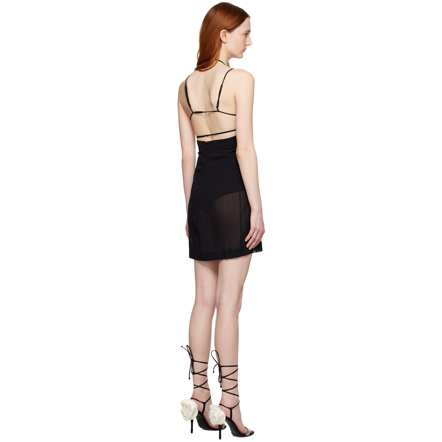  Nensi Dojaka Black Sheer Minidress 
